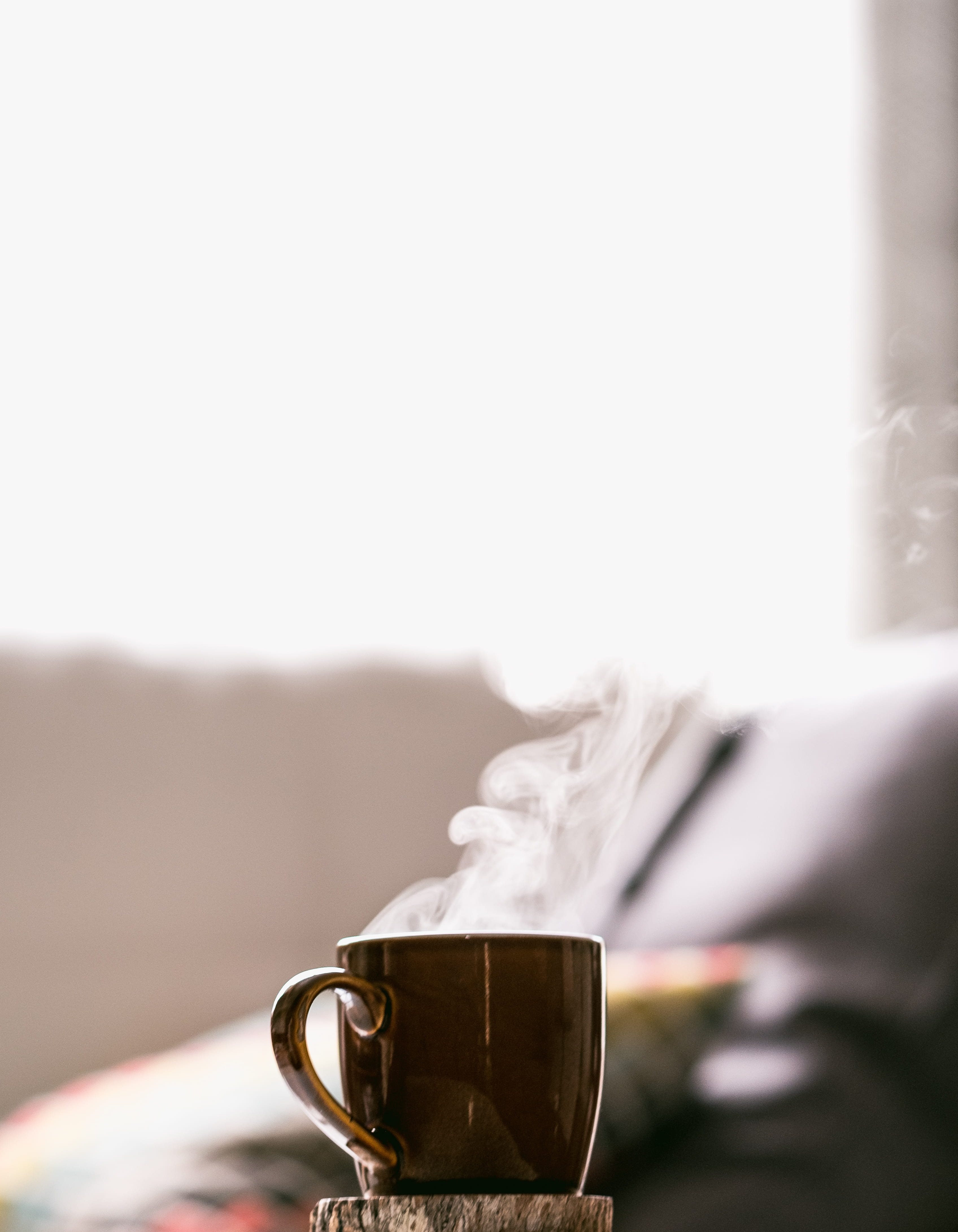 closeup, comfort, still life, copy space,, hot drink, coffee cup, mug, indoors, hot, heat - temperature, steam, optimistic, smoke, shallow, Phone HD Wallpaper