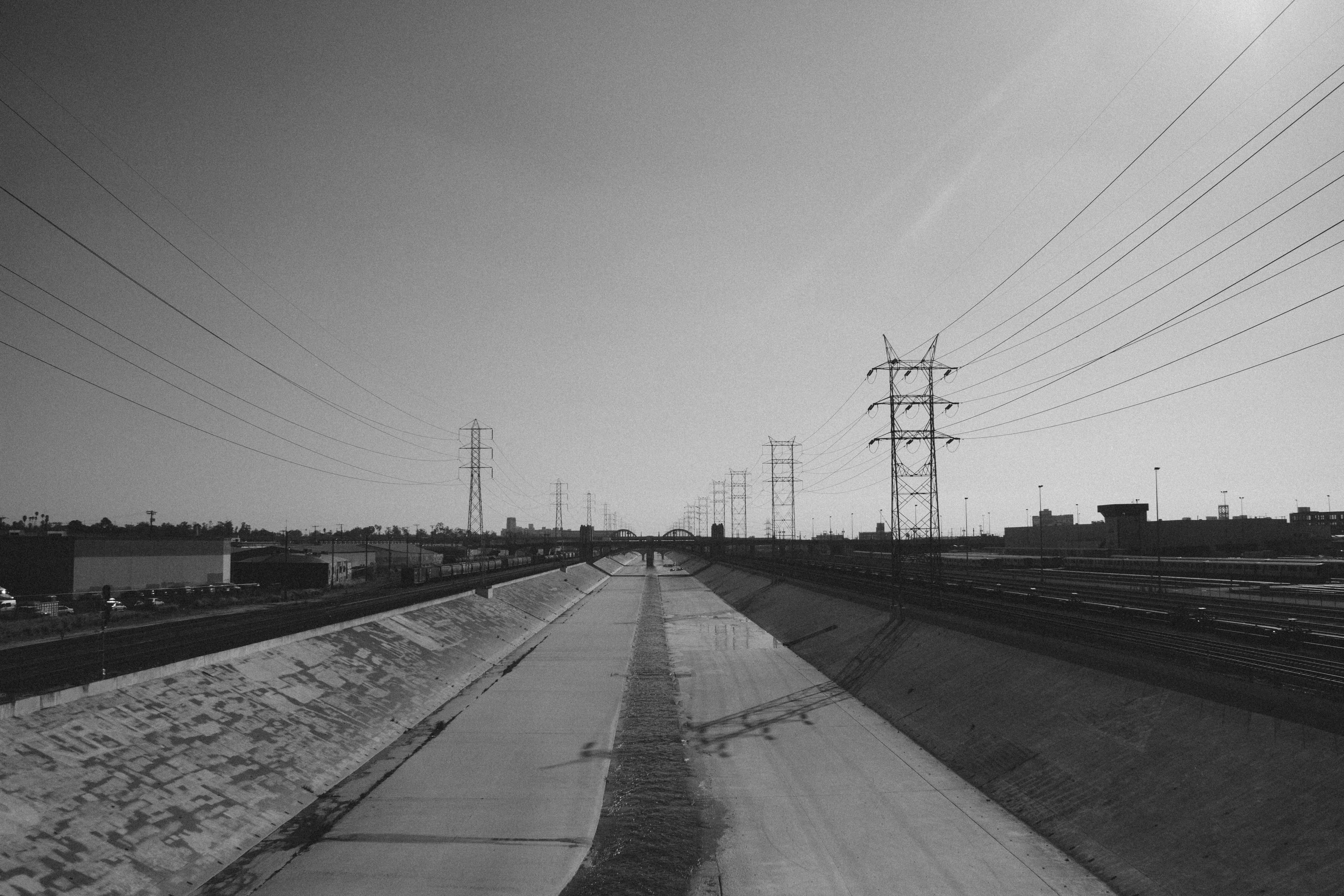 day, technology, los angeles, electricity, burbs, power supply, electricity pylon, cable, pessimism, suburbs, vanishing, road, inland empire, suburban, HD Wallpaper