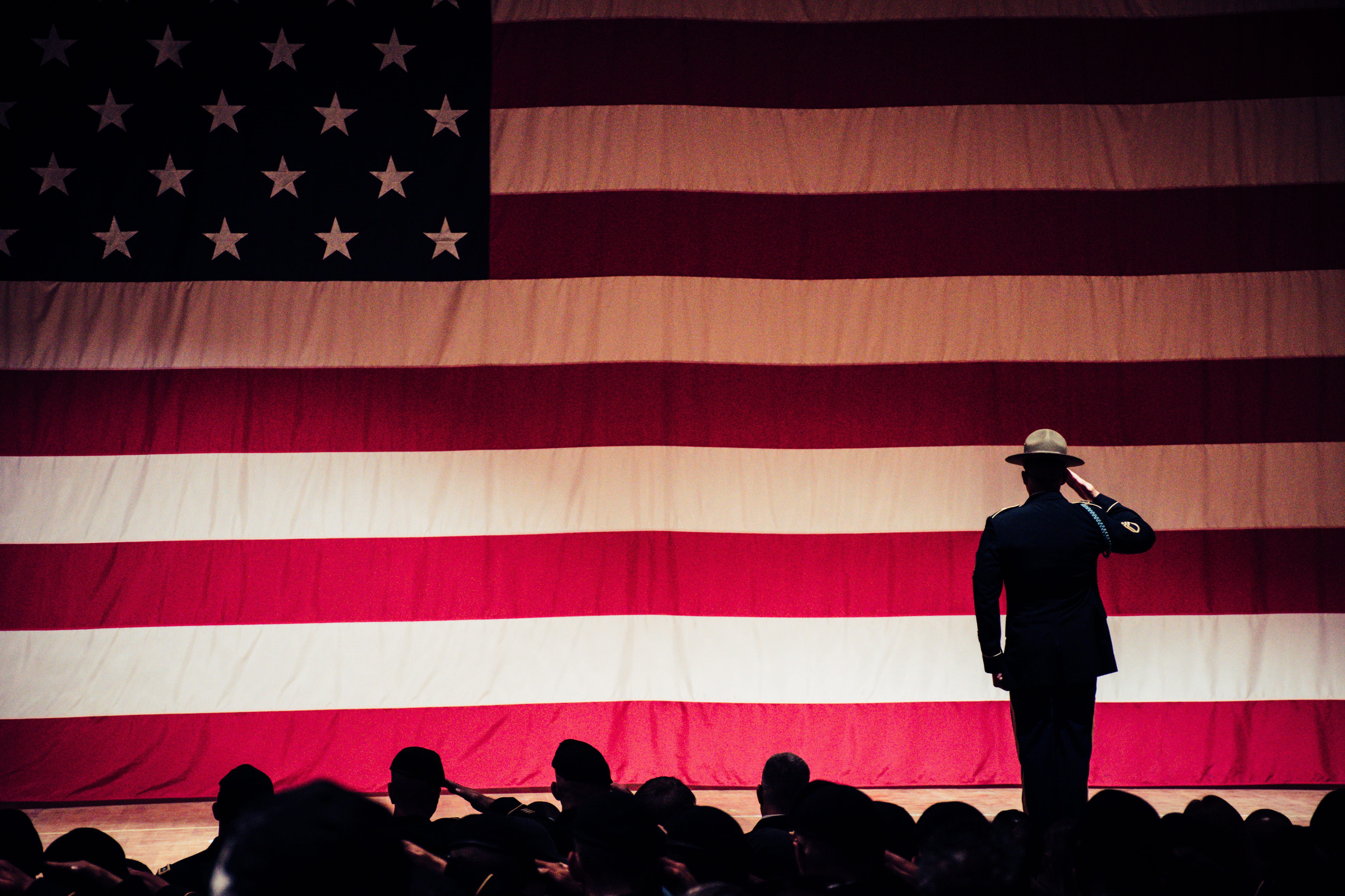 talking, crowd, veterans day, men, women, large group of people, democracy, flag, 5K, america, standing, veterans, auditorium, real people, soldiers, government, HD Wallpaper