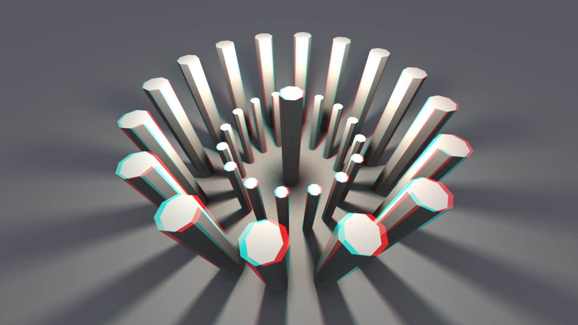 sticks, anaglyph, figures, 1080P, HD Wallpaper