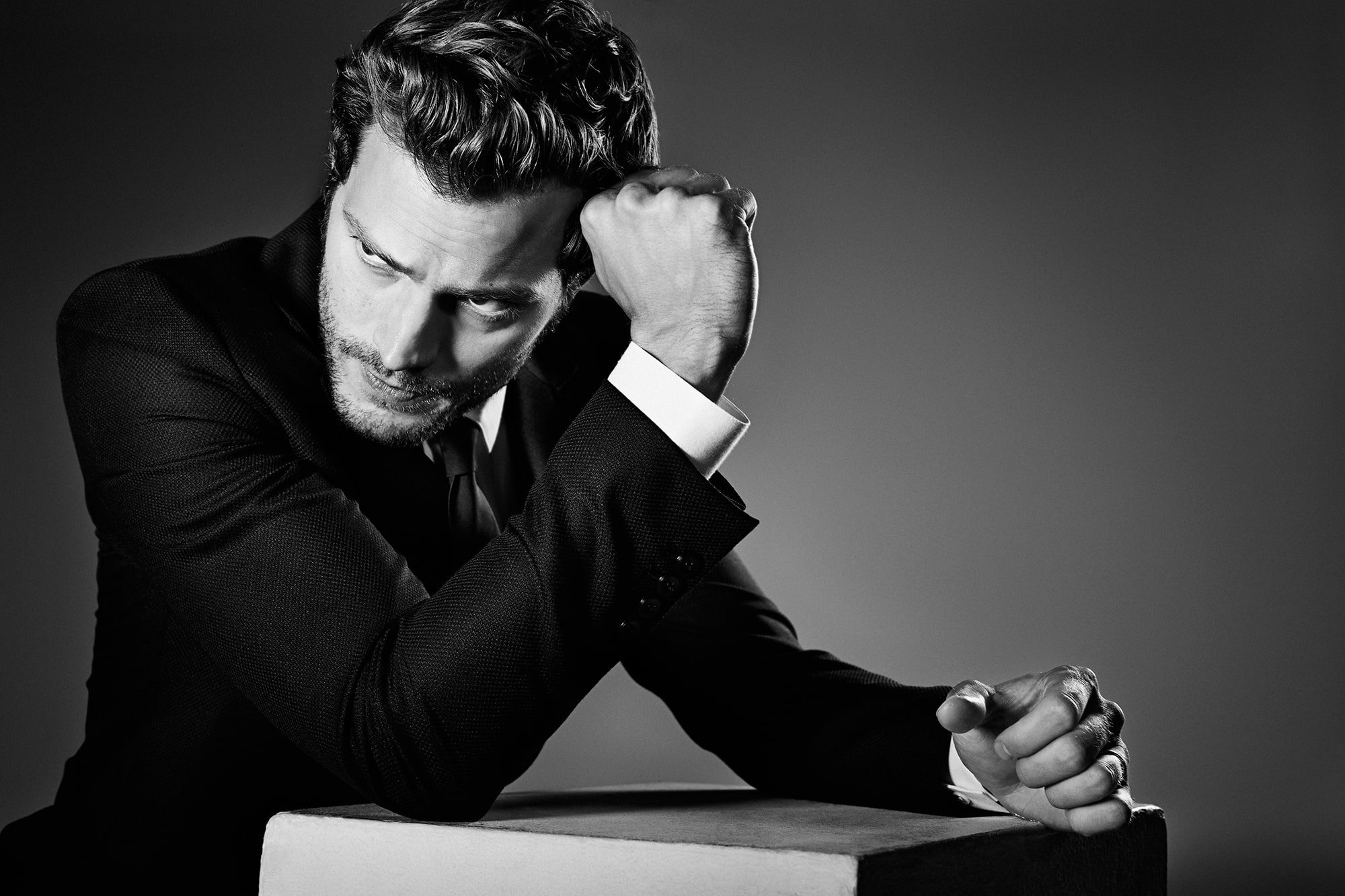 men, males, sadness, photoshoot, 1080P, table, hand, frustration, black, depression - sadness, one person, negative emotion, beard, s, adult, young adult, HD Wallpaper