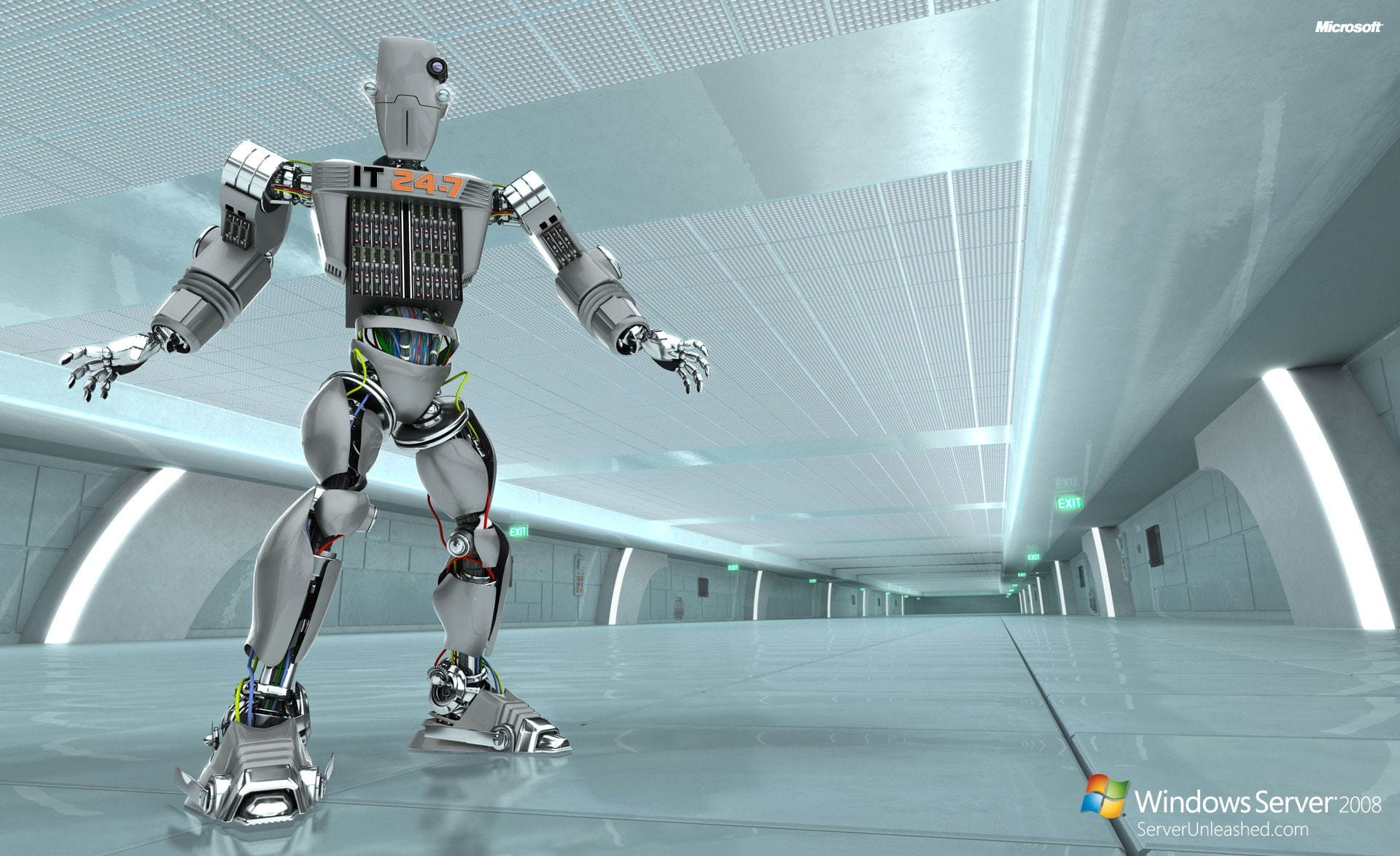 it 24-7 robot, security, cyborg, Windows, airplane, windows server 2008 unleashed it 24-7 robot, aerospace industry, sport, full length, server, illustration, HD Wallpaper