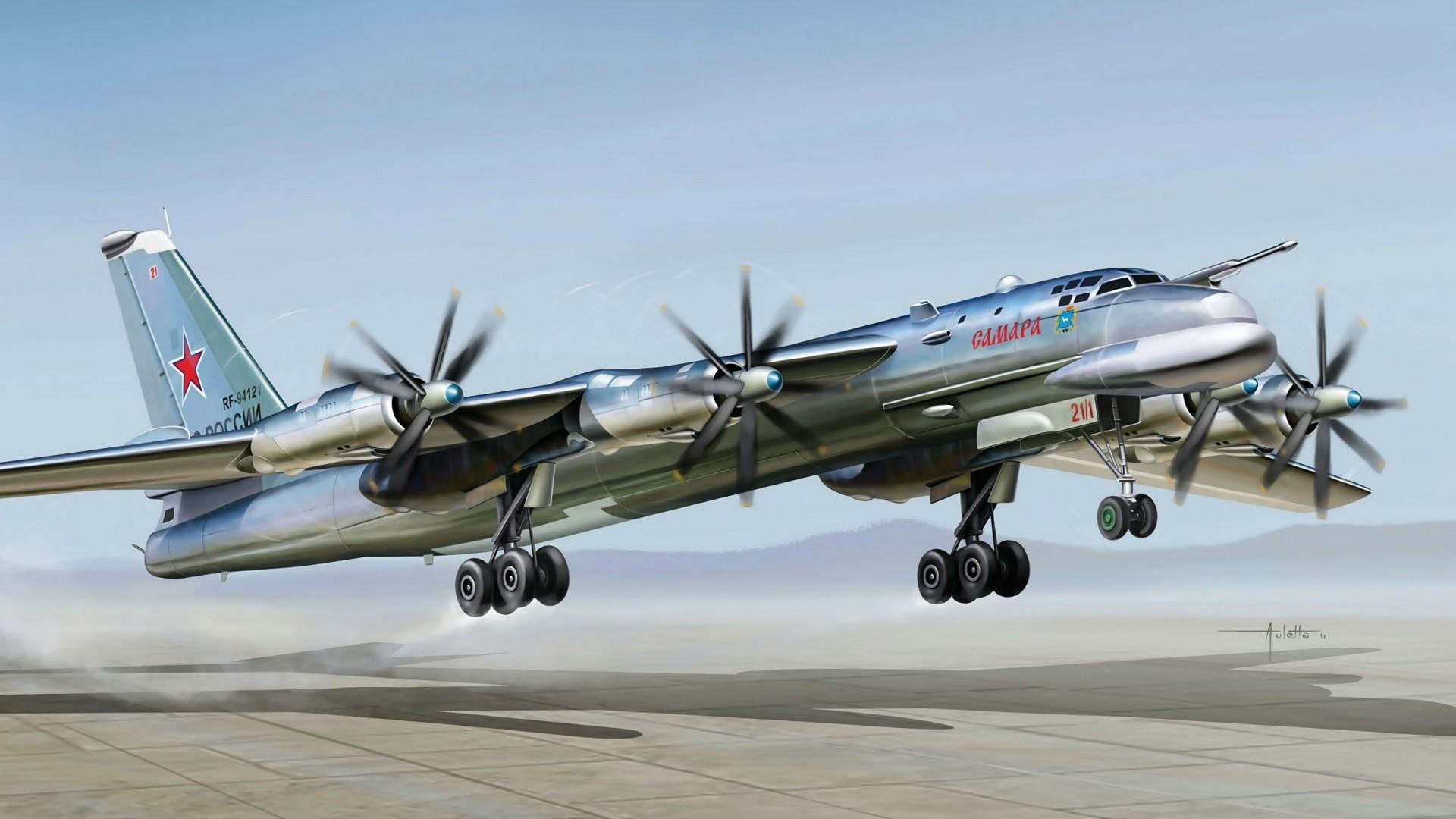 soviet, aircraft, turboprop, bomber, aircraft planes, 1080P, military, strategic, HD Wallpaper