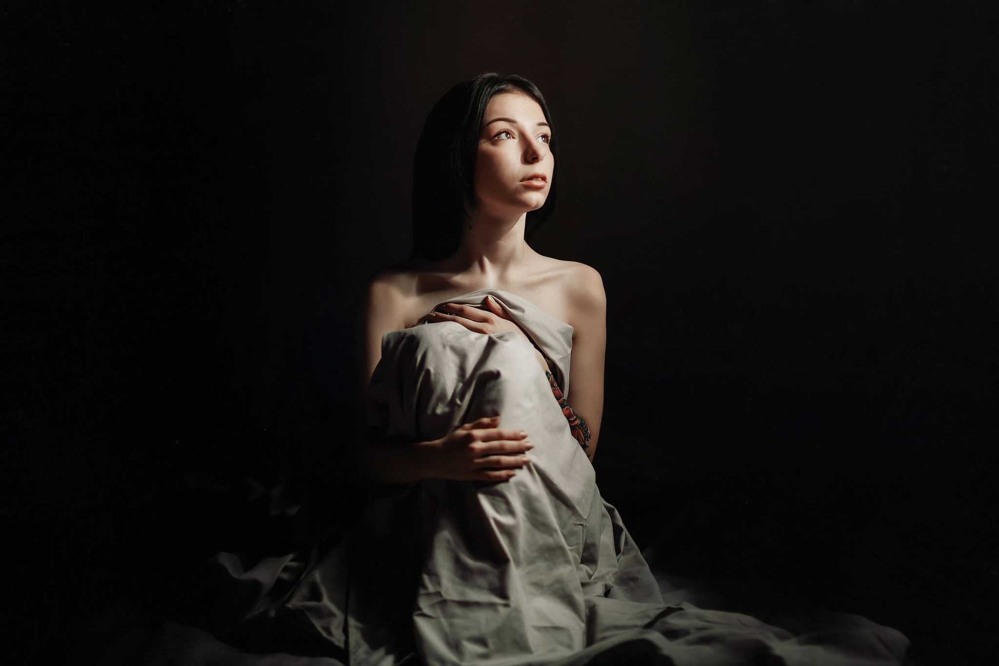 women, 1080P, arms on chest, strategic covering, model, HD Wallpaper