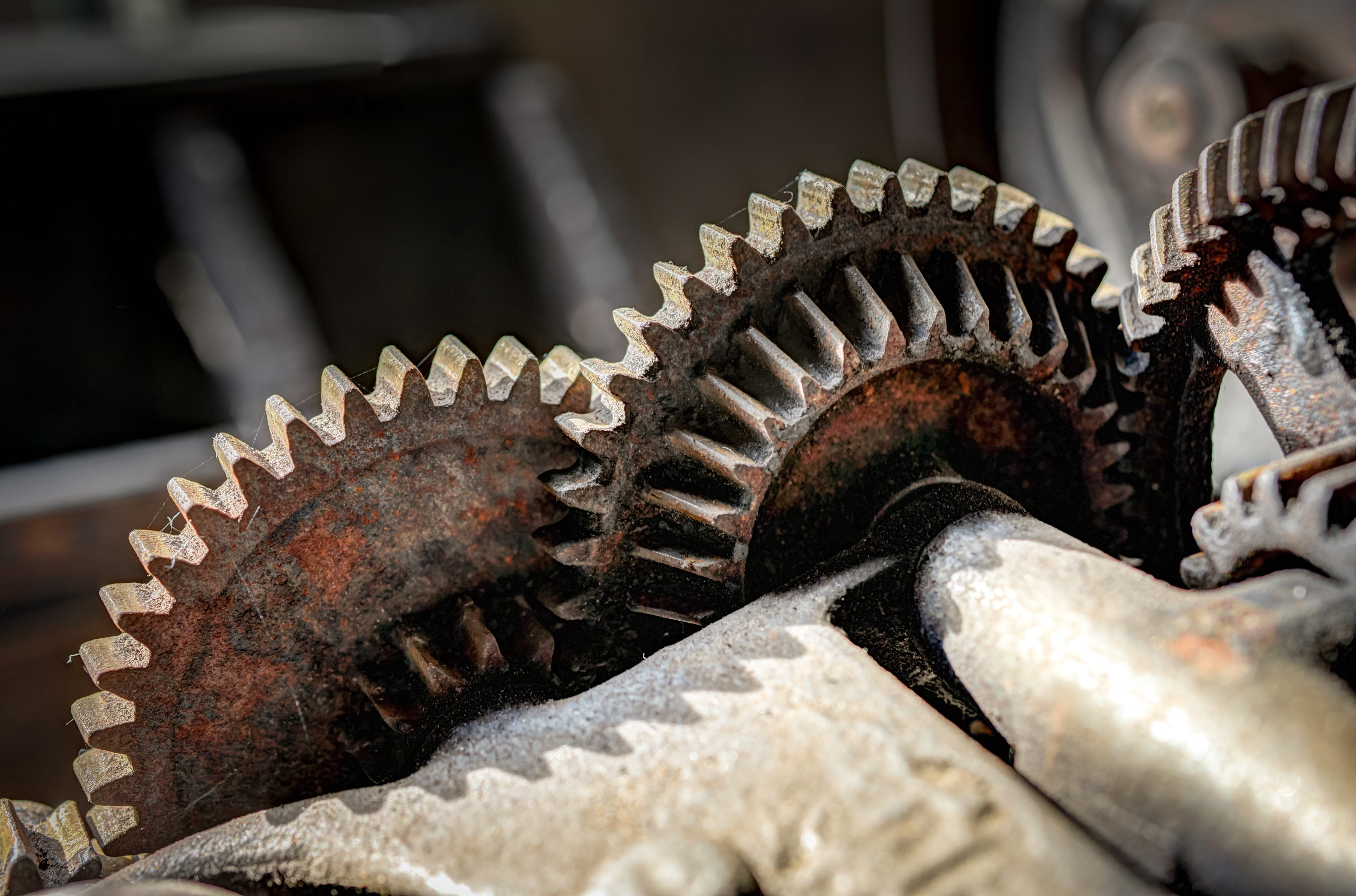 rusty, cogwheel, work tool, 5K, fit, machine, gear, serrated, rough, teamwork, manufacturing equipment, close-up, work, machine part, indoors, old, machinery, HD Wallpaper