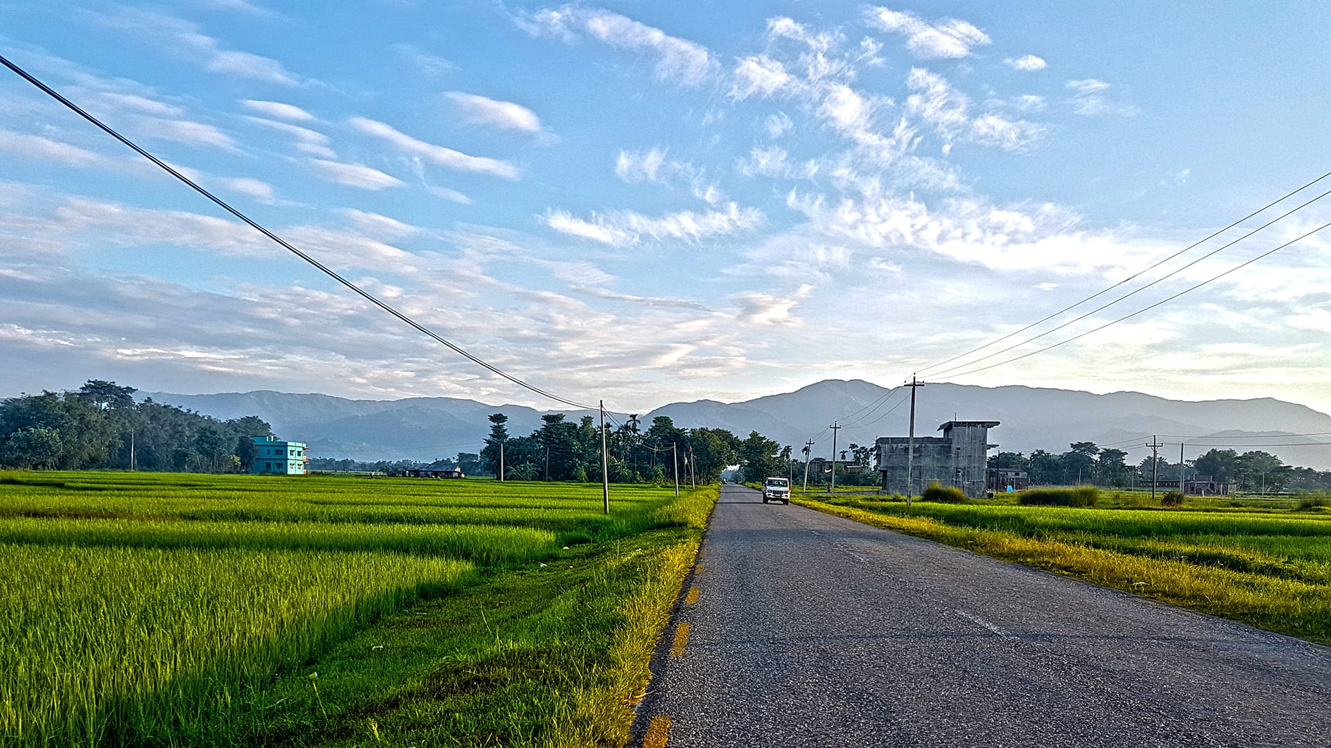 rural scene, scenics - nature, mountain, landscape, field, the way forward, agriculture, environment, transportation, on, tranquility, no people, green color, HD Wallpaper