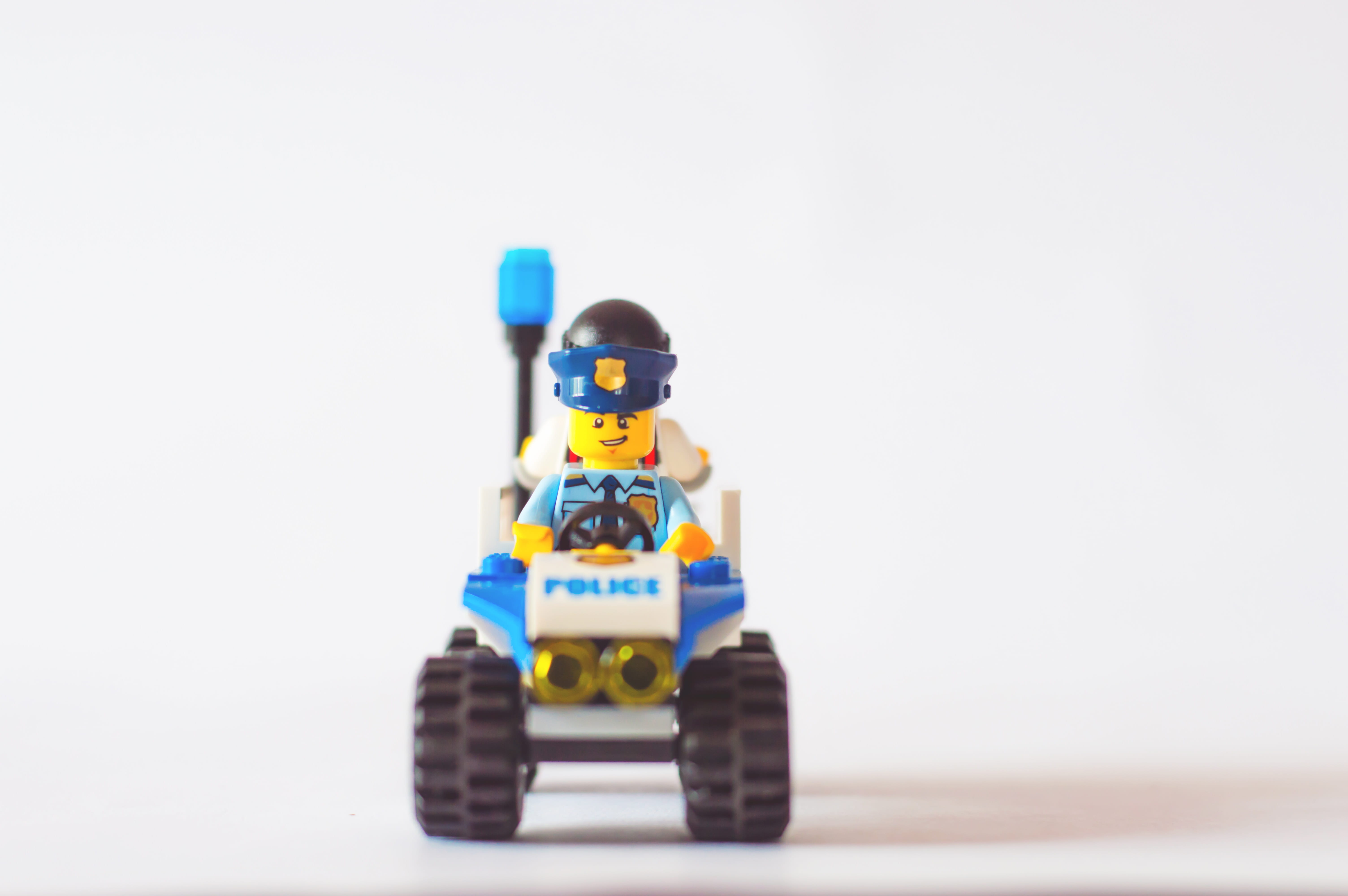police, minifigure, childhood, full length, mode of transportation, captian, lego car, 5K, people, wheel, white background, transportation, toy, car, vehicle, HD Wallpaper
