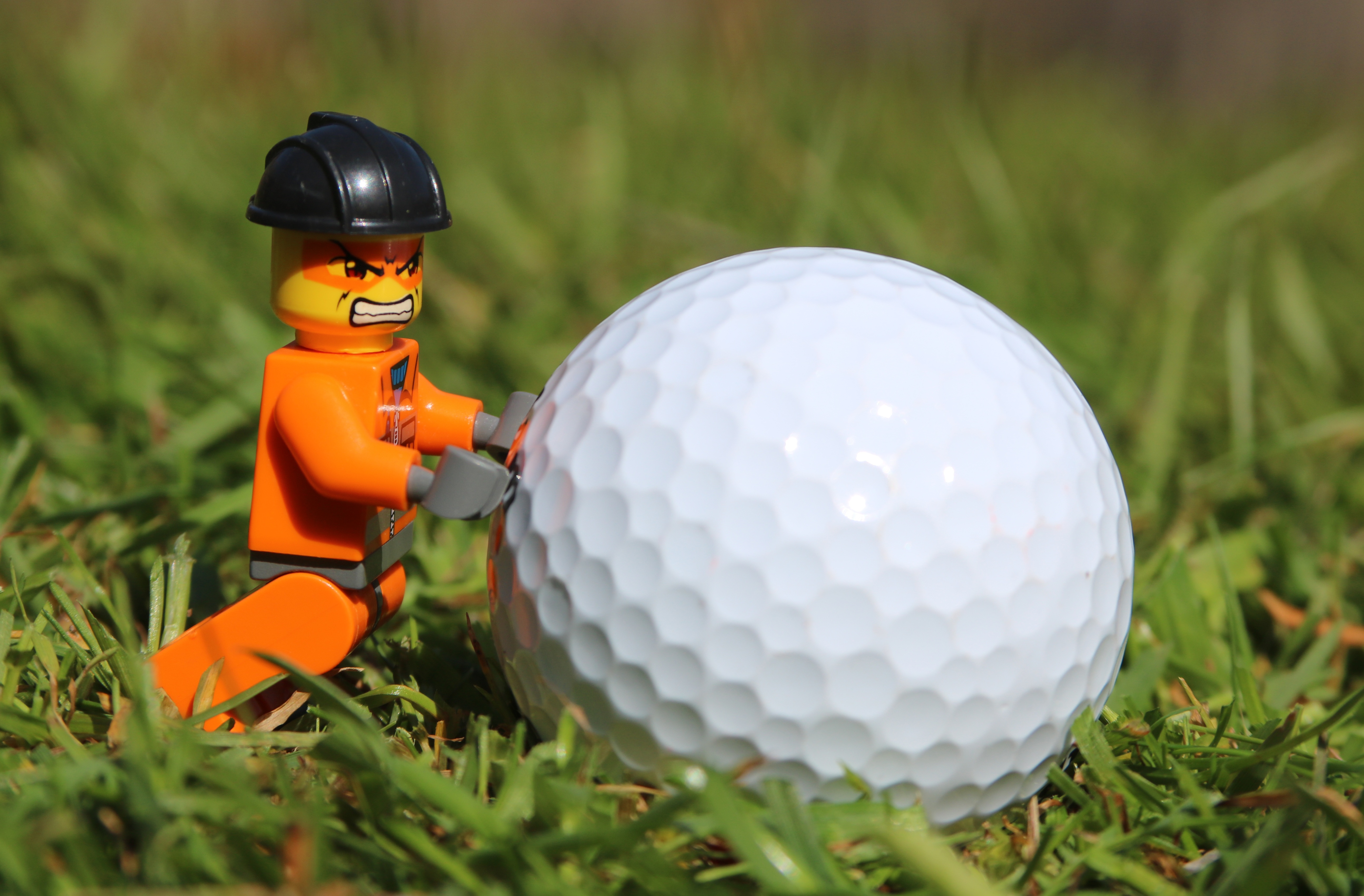 selective focus, angry, men, activity, playing, green color, funny, ball, person, toy man, golf ball, focus on foreground, adult, 5K, frustration, orange, HD Wallpaper