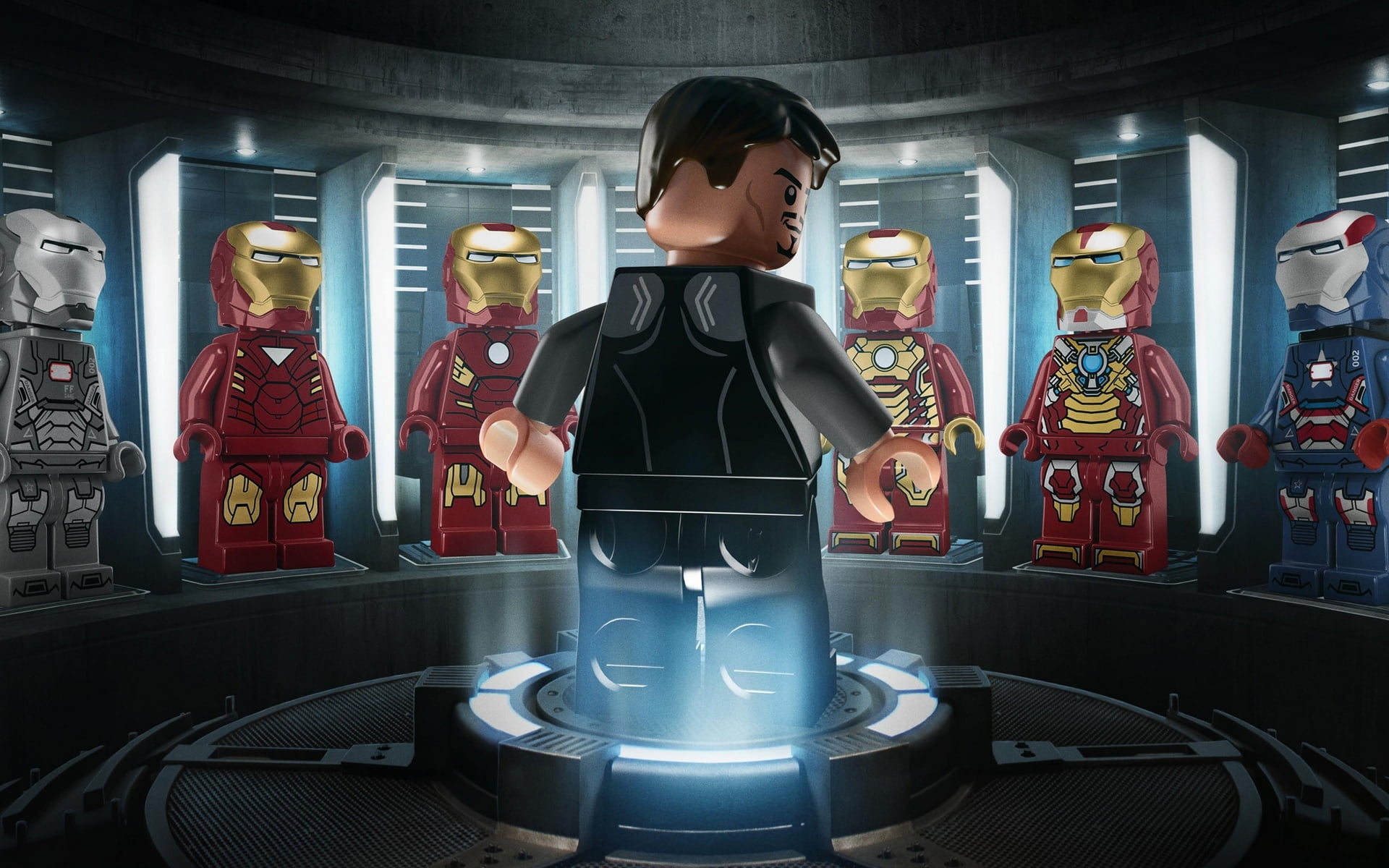 standing, figures, sport, representation, male likeness, clothing, 1080P, illuminated, heroes, toys, lighting equipment, Marvel superheroes, LEGO, retail, HD Wallpaper