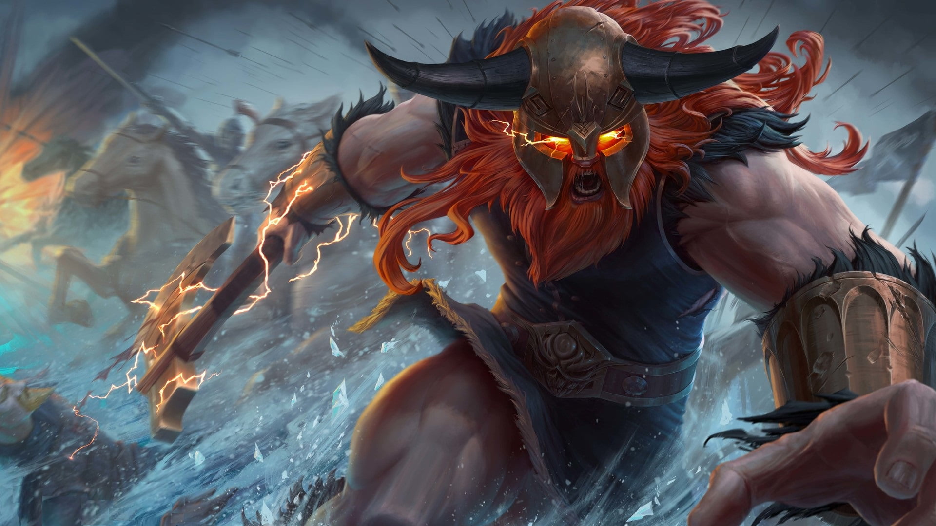 League of Legends, the game, Forsaken Olaf Tribute, Stu Harrington, champion, art, 1080P, HD Wallpaper