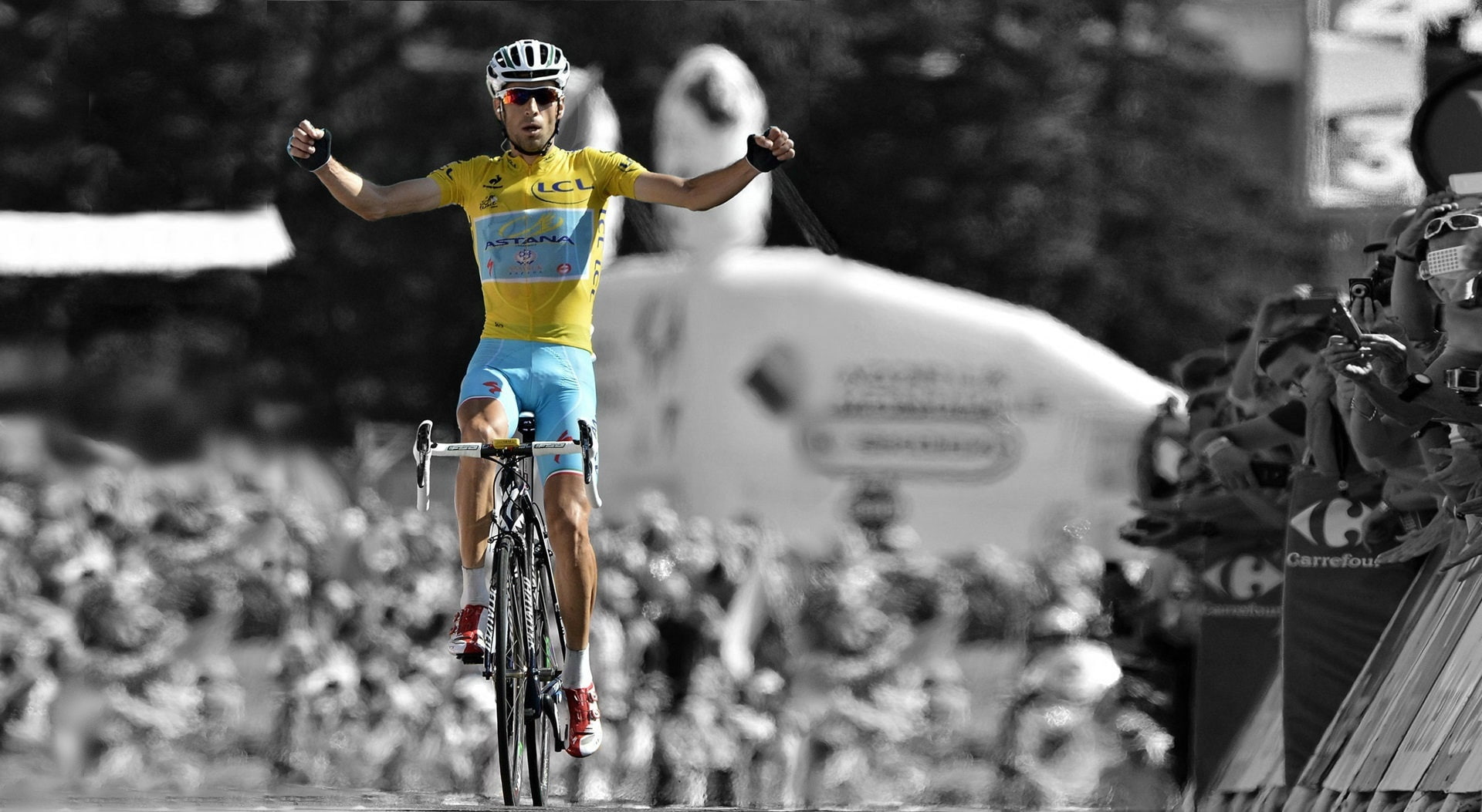 day, Biking, limb, transportation, bicycle, 1080P, Winner, competition, vincenzo nibali, s, effort, focus on foreground, outdoors, human arm, men, yellow, HD Wallpaper