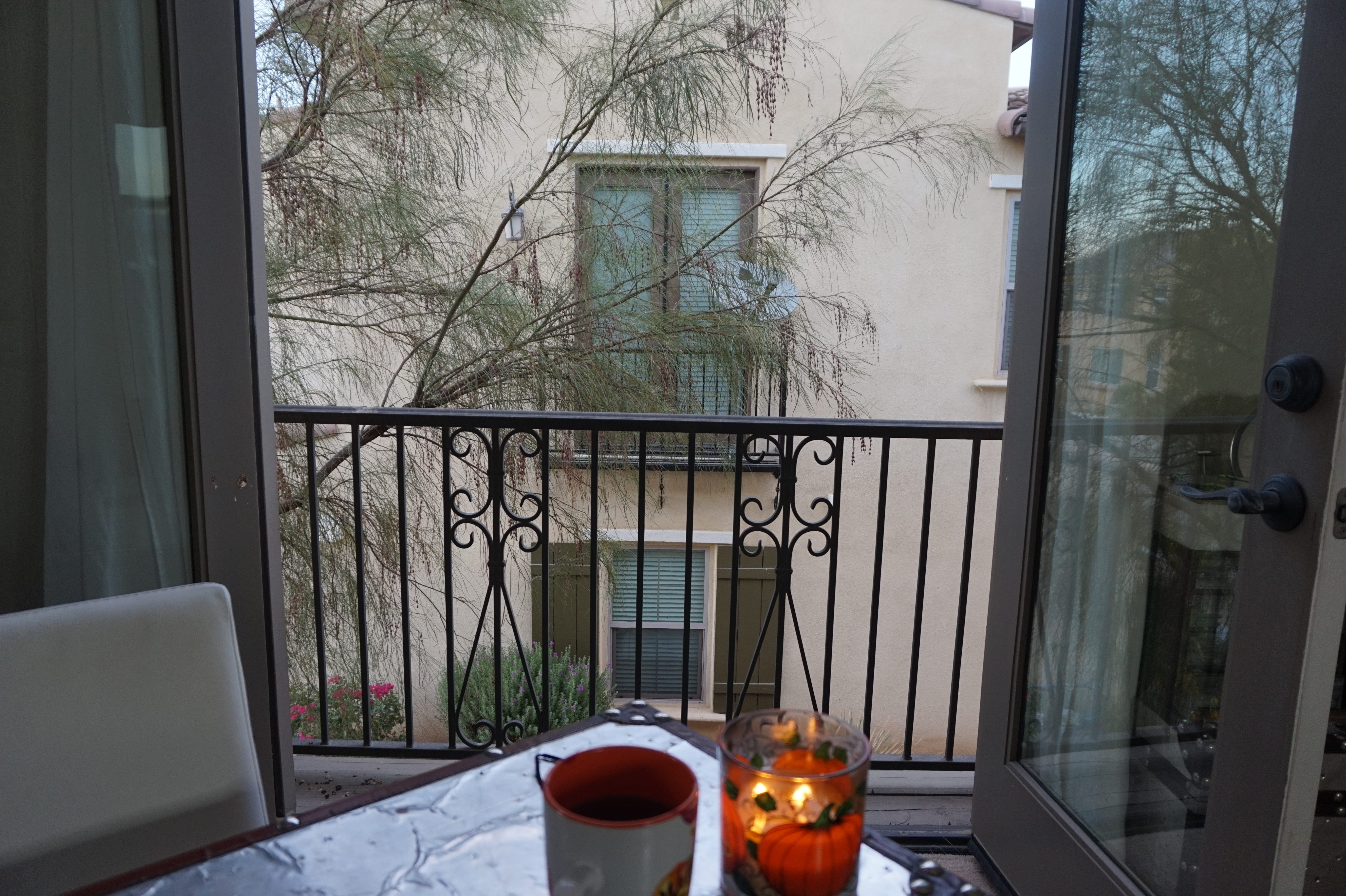 container, indoors, palm springs, table, balcony, architecture, glass, fall, glass - material, transparent, plant, drink, door, desk, refreshment, no people, HD Wallpaper