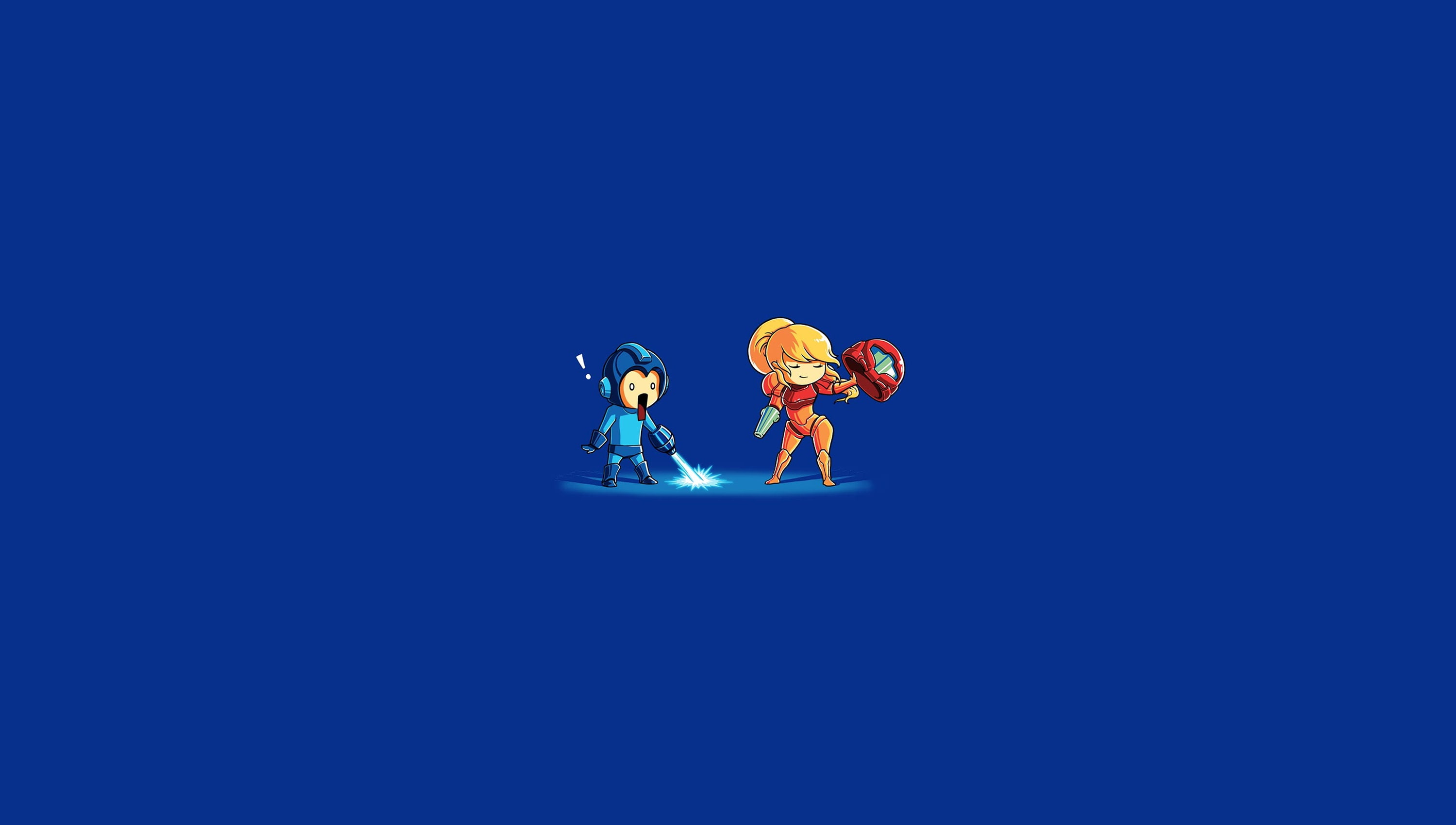 Video Game Art, Samus Aran, Mega Man, Metroid, video games, 2K, HD Wallpaper