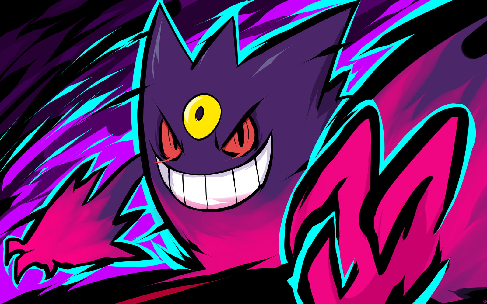 ishmam, Gengar, Mega Gengar, 720P, Pokémon, HD Wallpaper