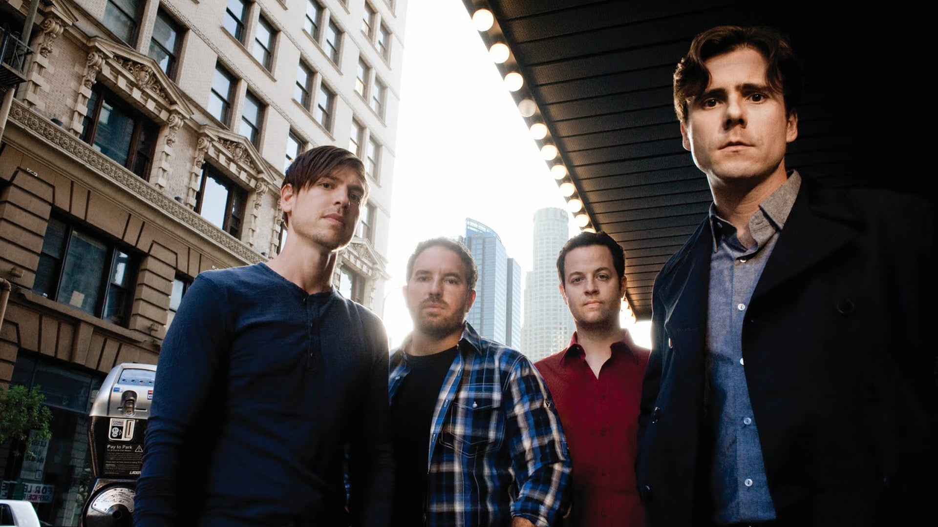 portrait, men, people, coat, outdoor, young adult, real people, young men, standing, built structure, casual clothing, jimmy eat world, low angle view, HD Wallpaper