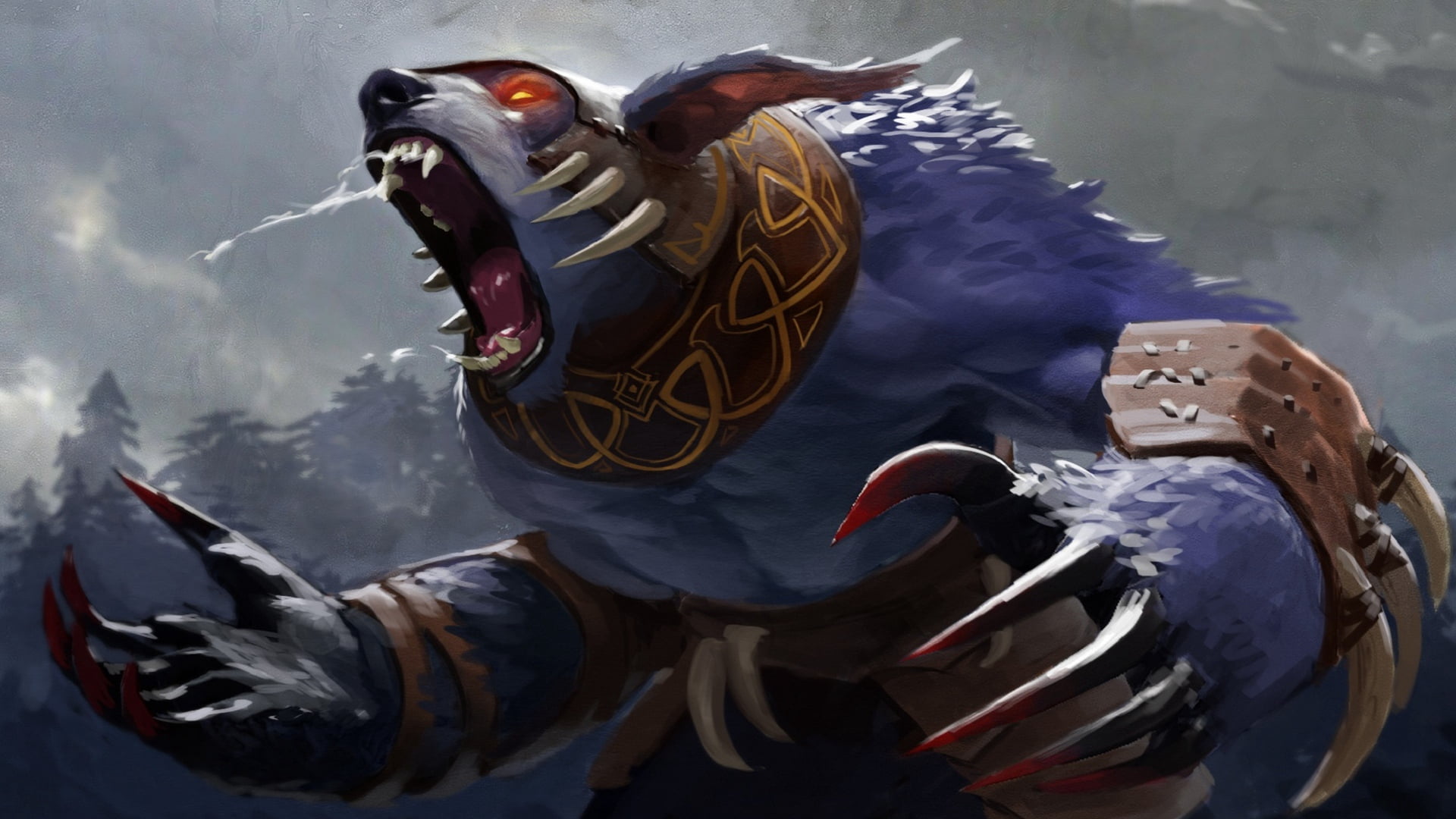 art and craft, nature, blue, mouth open, one person, animal, animal wildlife, dota, art, representation, mask, 1080P, water, sport, disguise, obscured face, HD Wallpaper