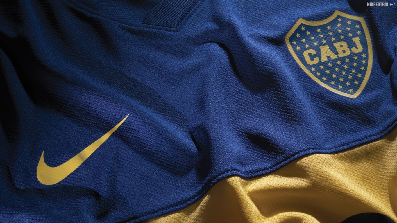 healthy lifestyle, boca juniors blue yellow nike sport soccer, front view, textured, fashion, textile, silk, garment, pattern, full frame, sport, sports uniform, HD Wallpaper