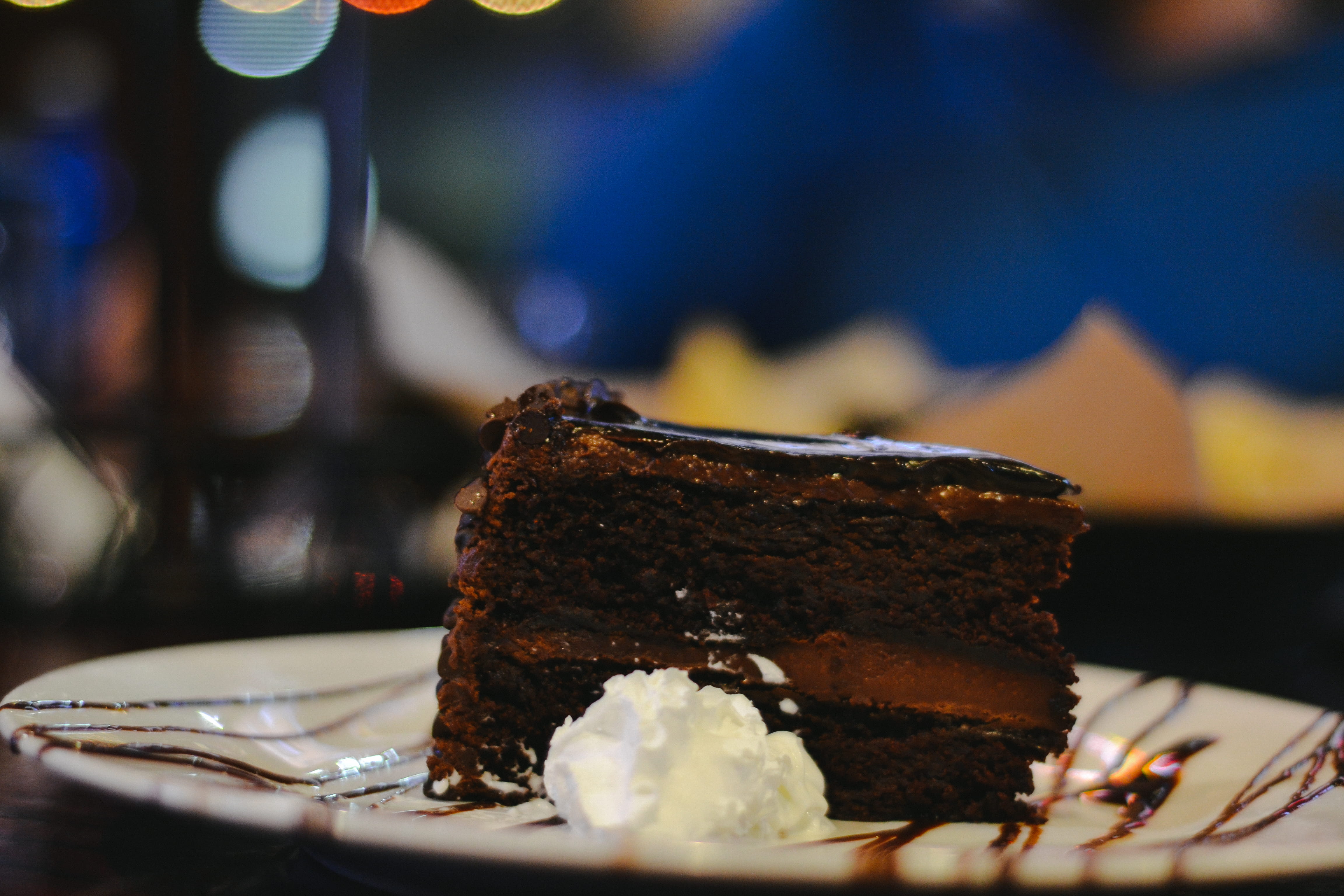 table, food, dessert, 4K, cream, indoors, confectionery, fork, temptation, Bokeh, sweets, biscuit, food and drink, cookie, freshness, cake, indulgence, HD Wallpaper