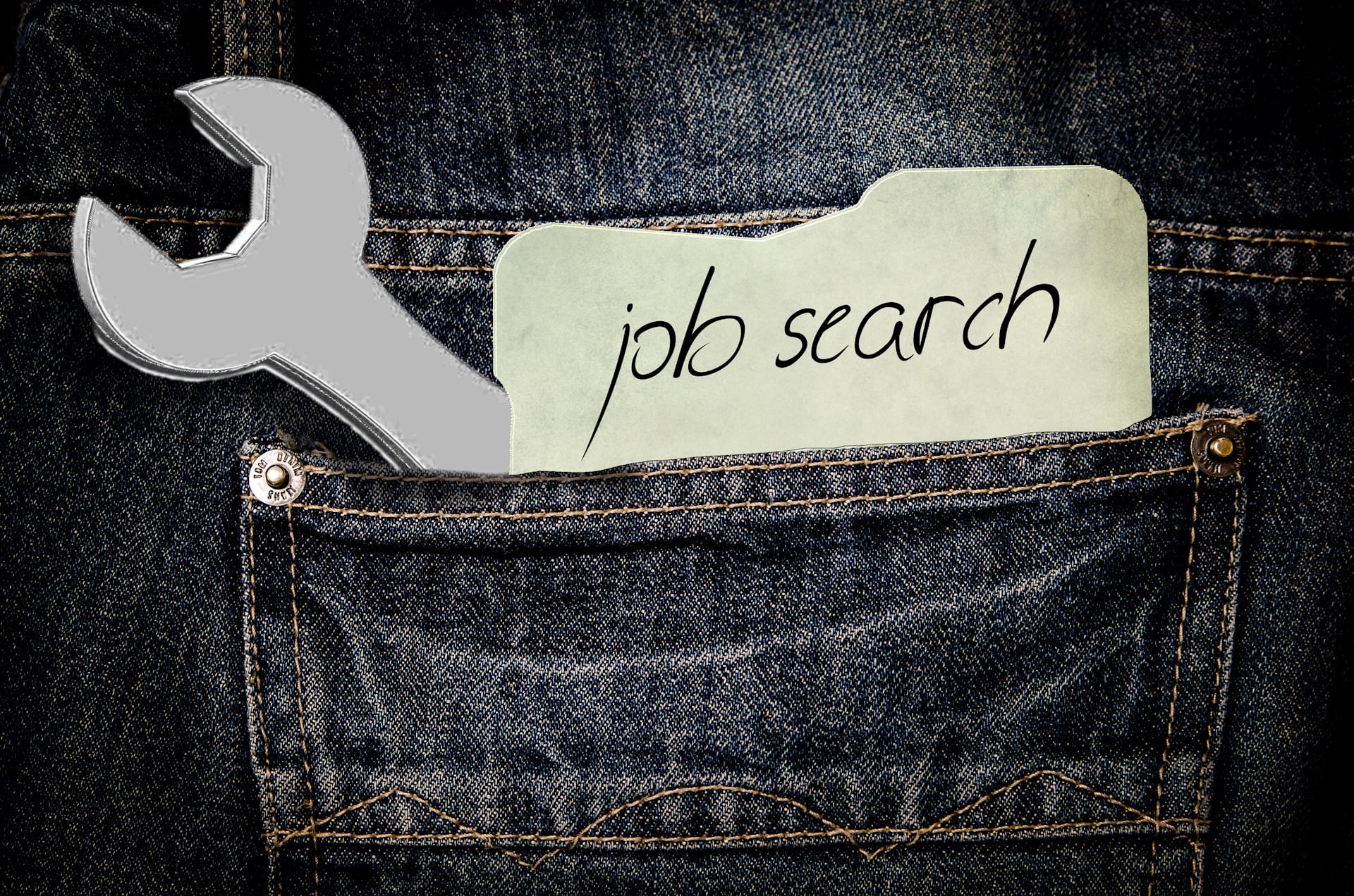 handwriting, wrench, text, clothing, overlay, black color, sign, close-up, pocket, 1080P, search, pants, unemployed, indoors, business, textile, jeans, HD Wallpaper