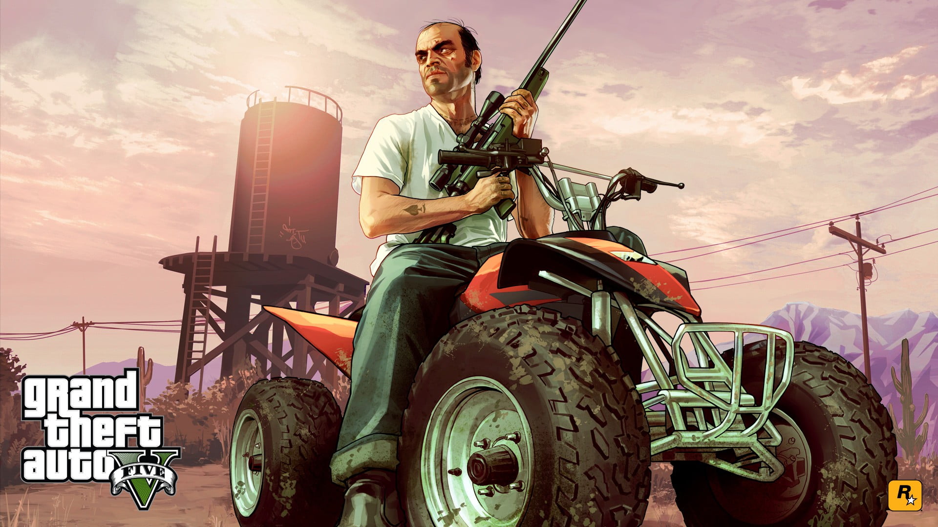 1080P, cloud - sky, low angle view, nature, adult, casual clothing, mode of transportation, auto, mature adult, Rockstar Games, d, real people, HD Wallpaper