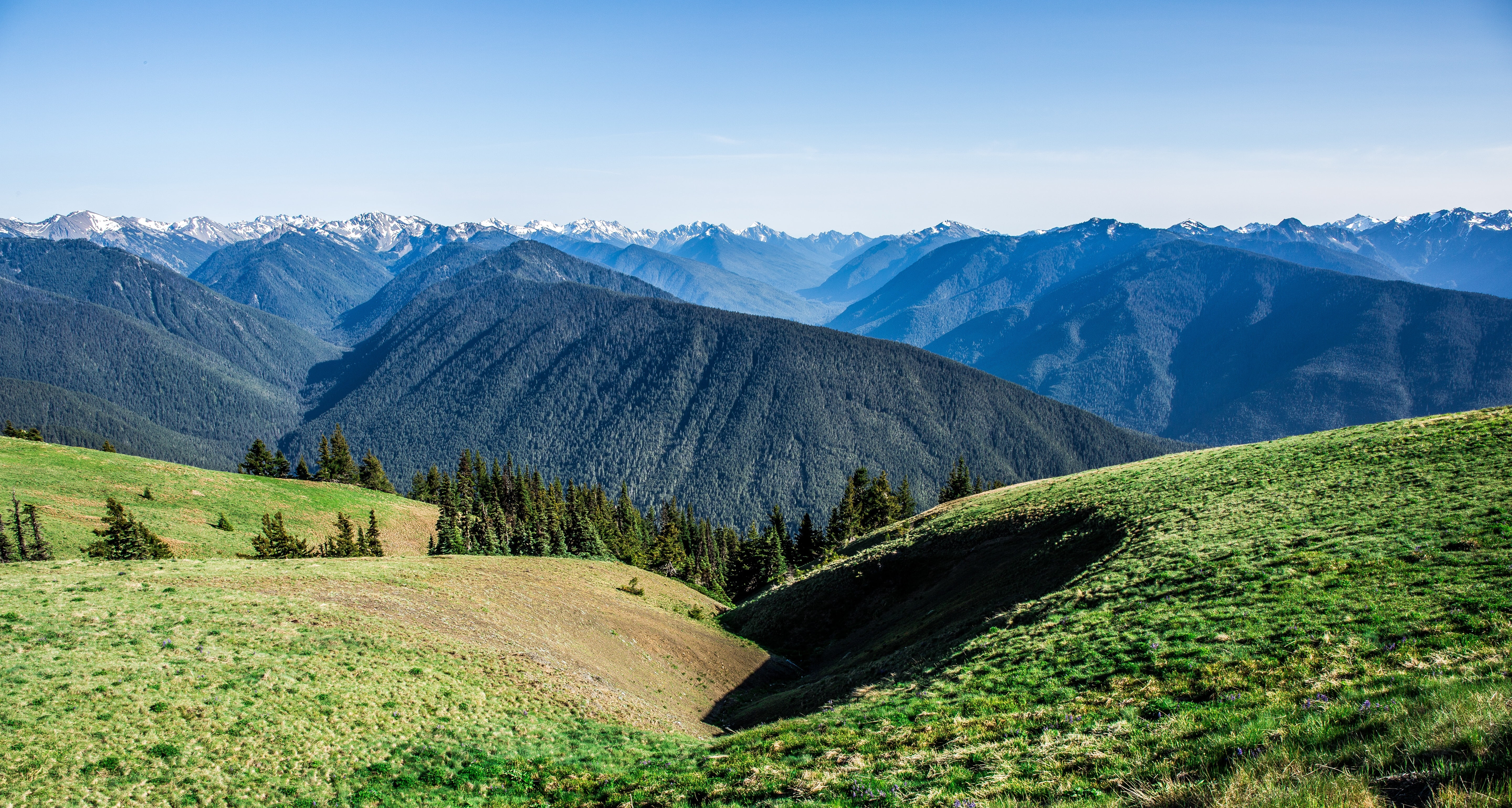 achieve, mountains, 5K, green, mountain range, beauty in nature, accomplish, grass, environment, hike, scenics - nature, wander, sky, valley, green color, HD Wallpaper