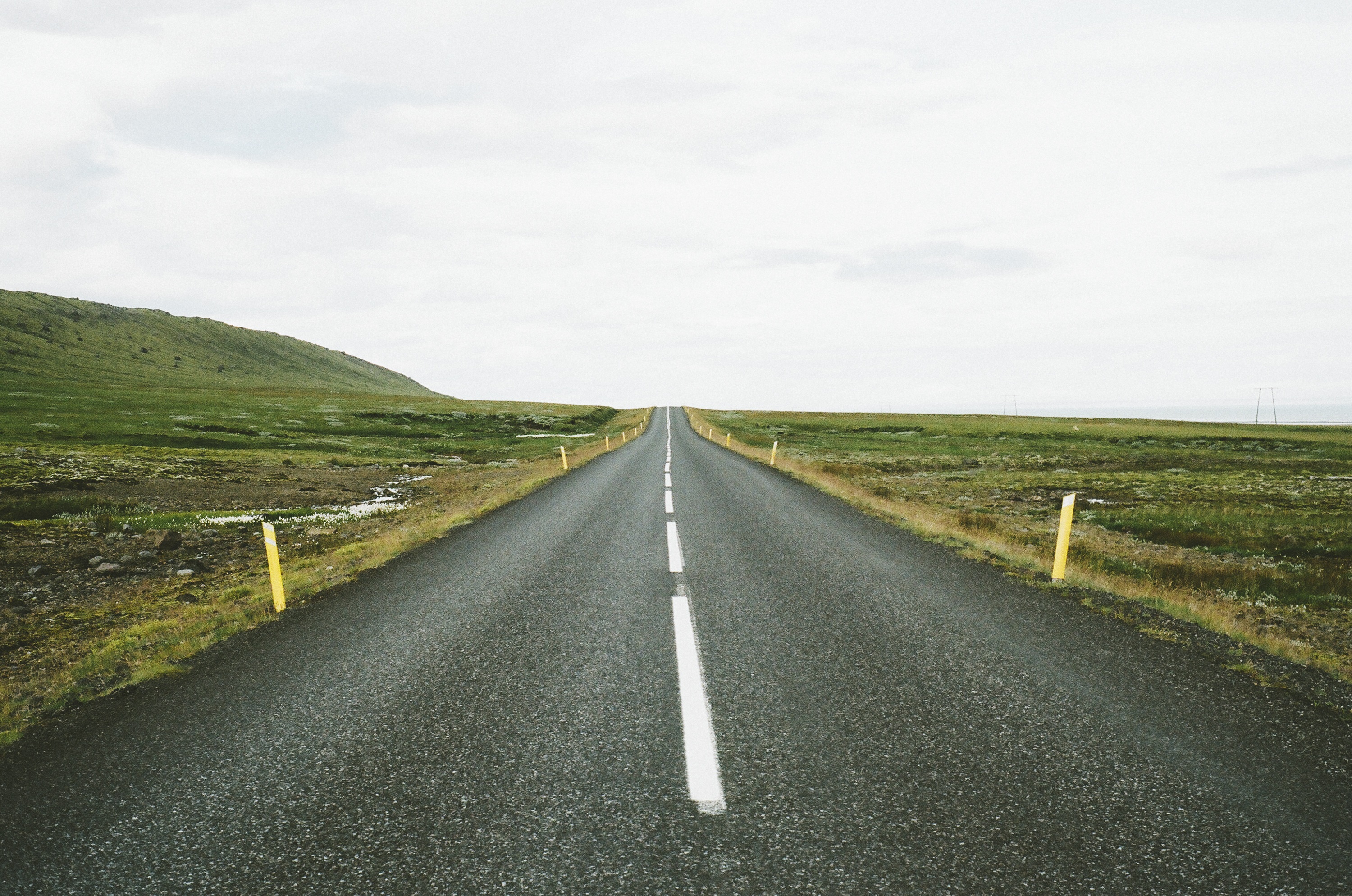trip, transportation, path, scenics - nature, journey, empty, environment, no people, roadside, markers, country, diminishing perspective, scenery, long, HD Wallpaper