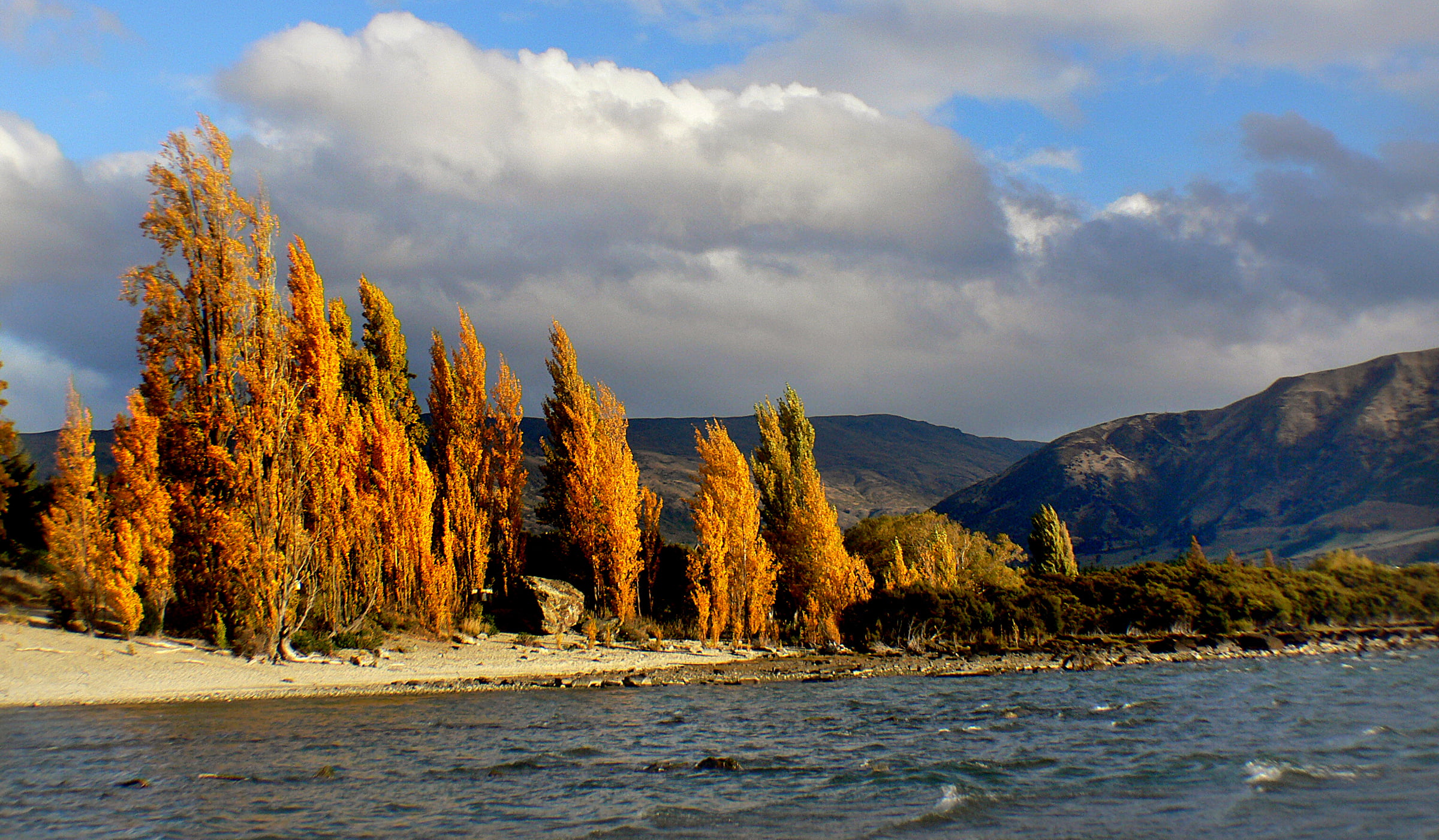 landscape, CC0, 1080P, colours, lake, wanaka, sky, mountain, Bridge camera, beauty In Nature, forest, Fall, Dedication, brown, nature, surface, travel, HD Wallpaper