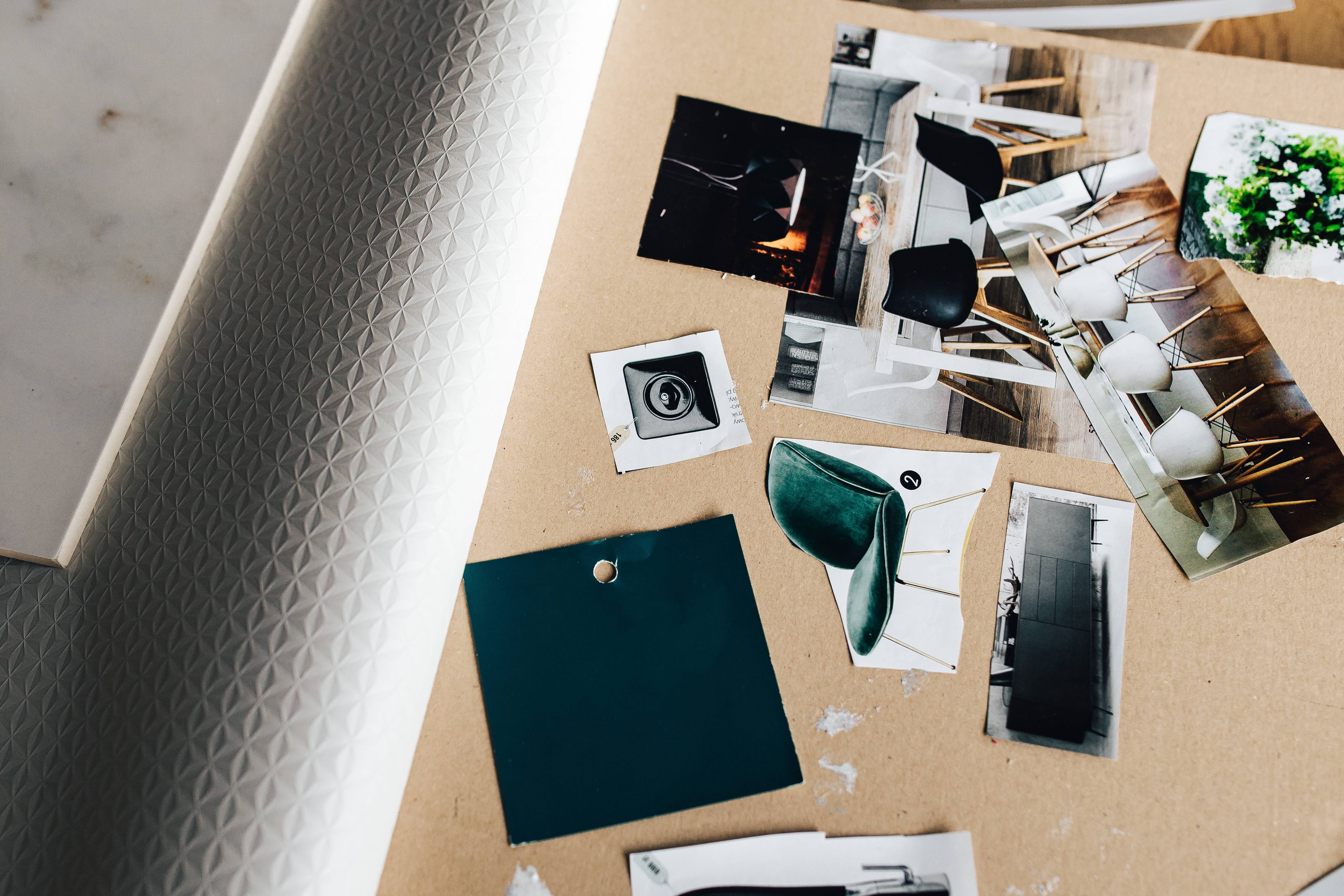 photograph, project, day, table, Designers, paper, cutouts, sunlight, photography themes, fabric, technology, close-up, cardboard, directly above, desk, HD Wallpaper