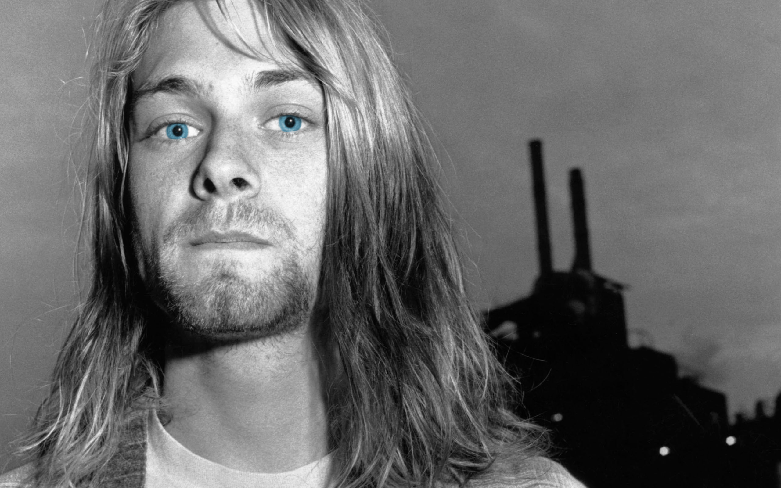 looking at camera, men, leisure activity, front view, facial hair, close-up, portrait, long hair, sky, adult, young adult, one person, blue eyes, focus on foreground, HD Wallpaper