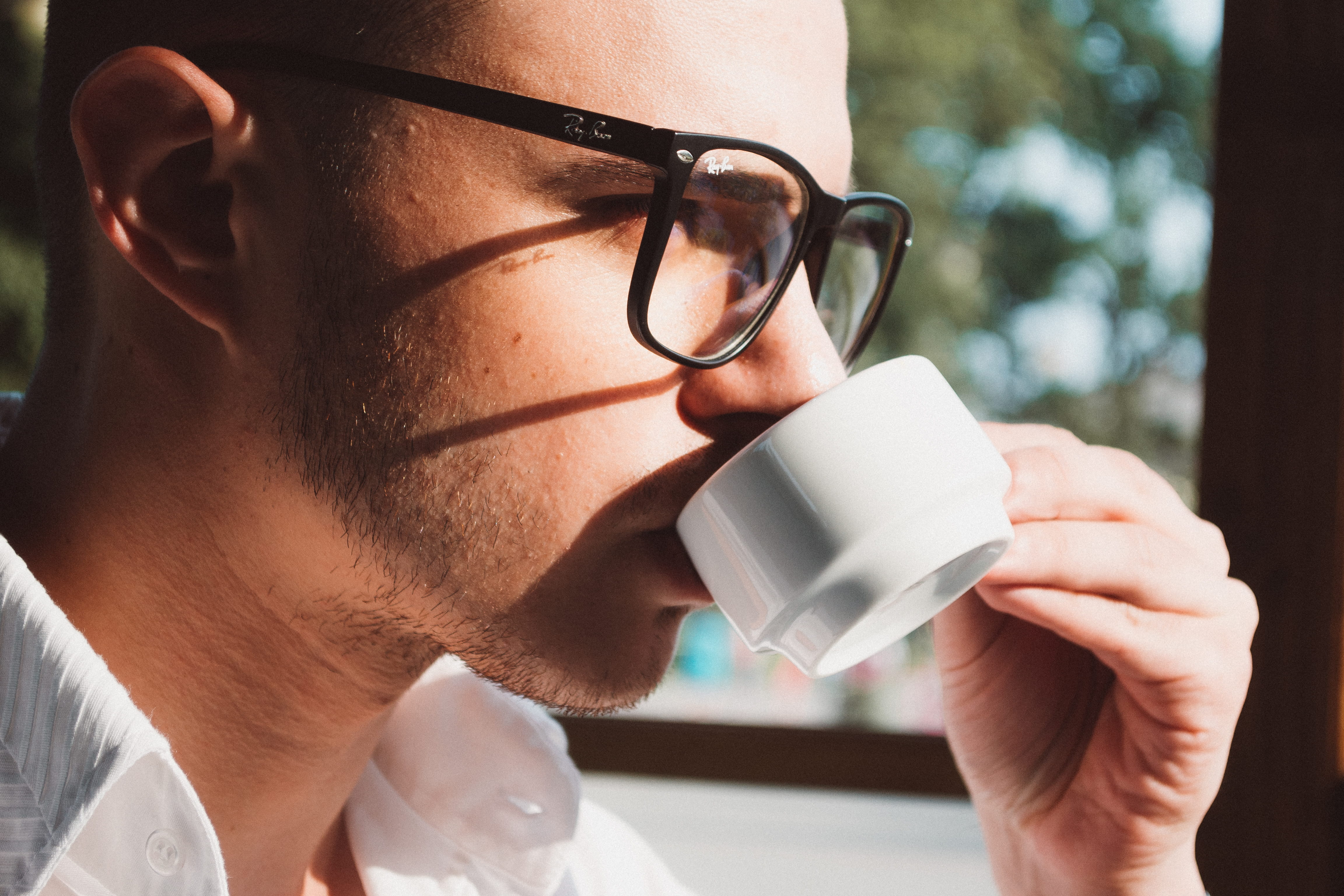 model, coffee cup, man, framed, drink, face, men, food and drink, fashion, male, human body part, sun, drinking, hand, glasses, males, refreshment, adult, HD Wallpaper