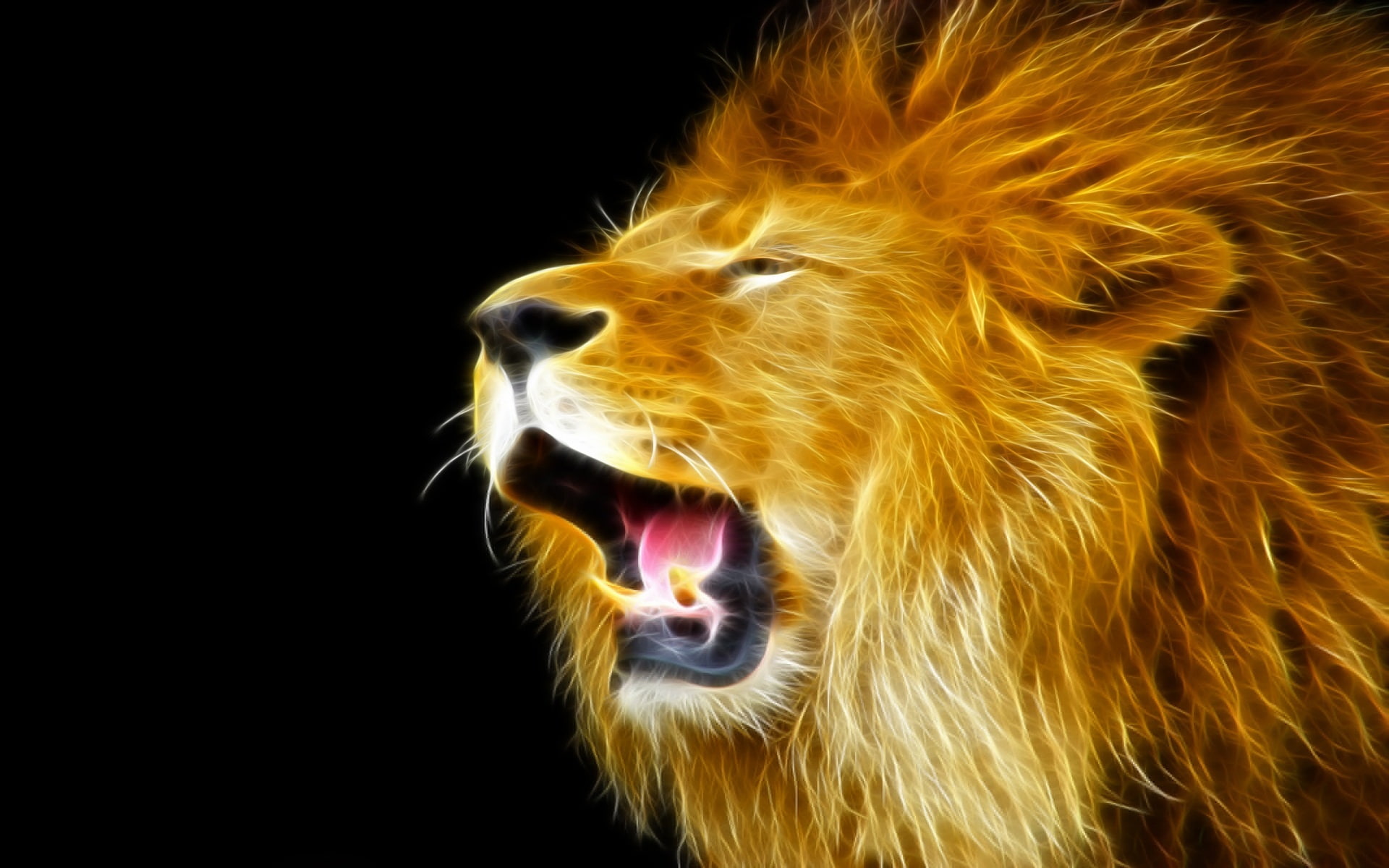 Lights, Design, Creative, Lion, 1080P, HD Wallpaper