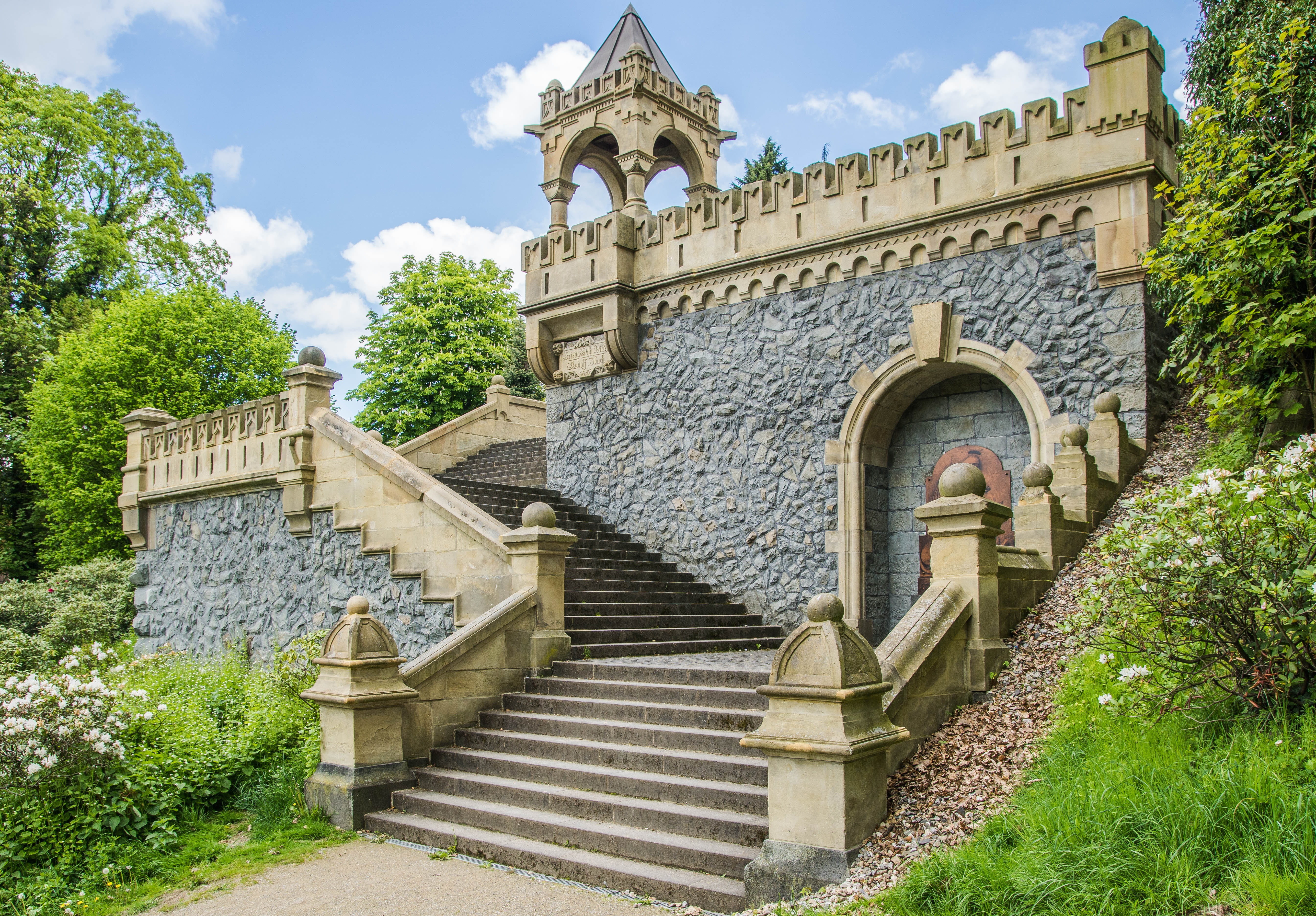 stairs, place of worship, concrete, away, cloud - sky, stone, rise, religion, day, travel destinations, emergence, architecture, outdoors, 5K, history, HD Wallpaper