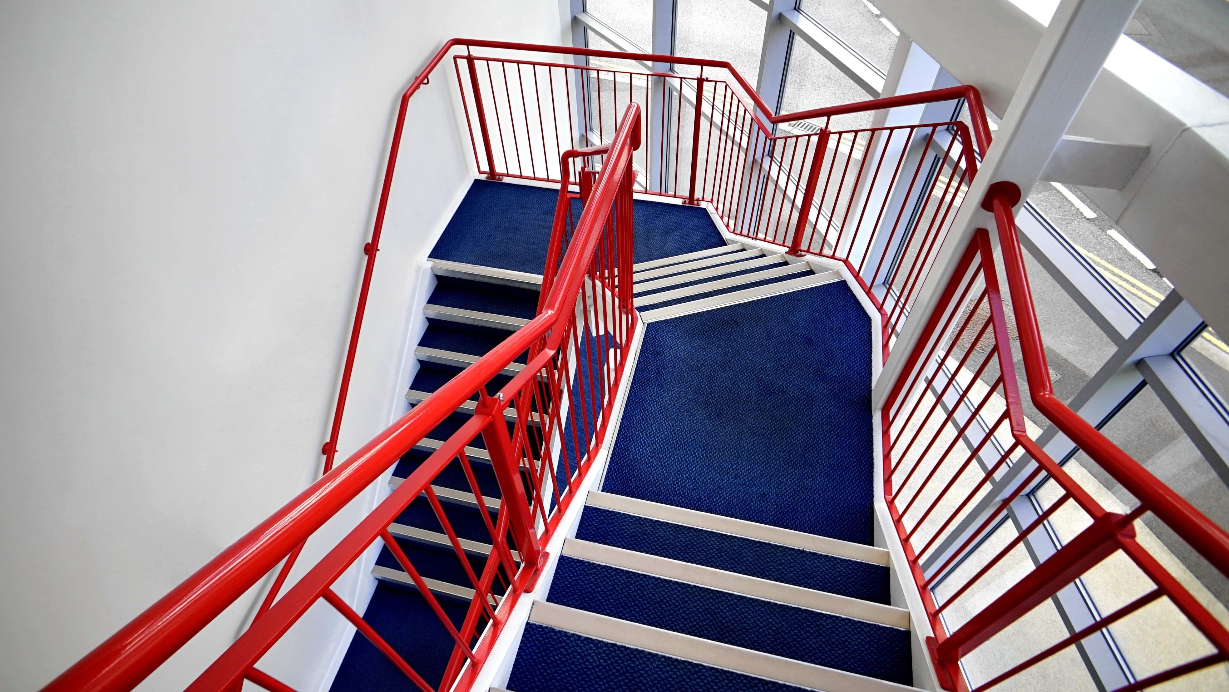 design, light, spiral staircase, directly above, stairs, railings, interior, white, security, absence, exit, step, ascending, modern, stairway, built structure, HD Wallpaper