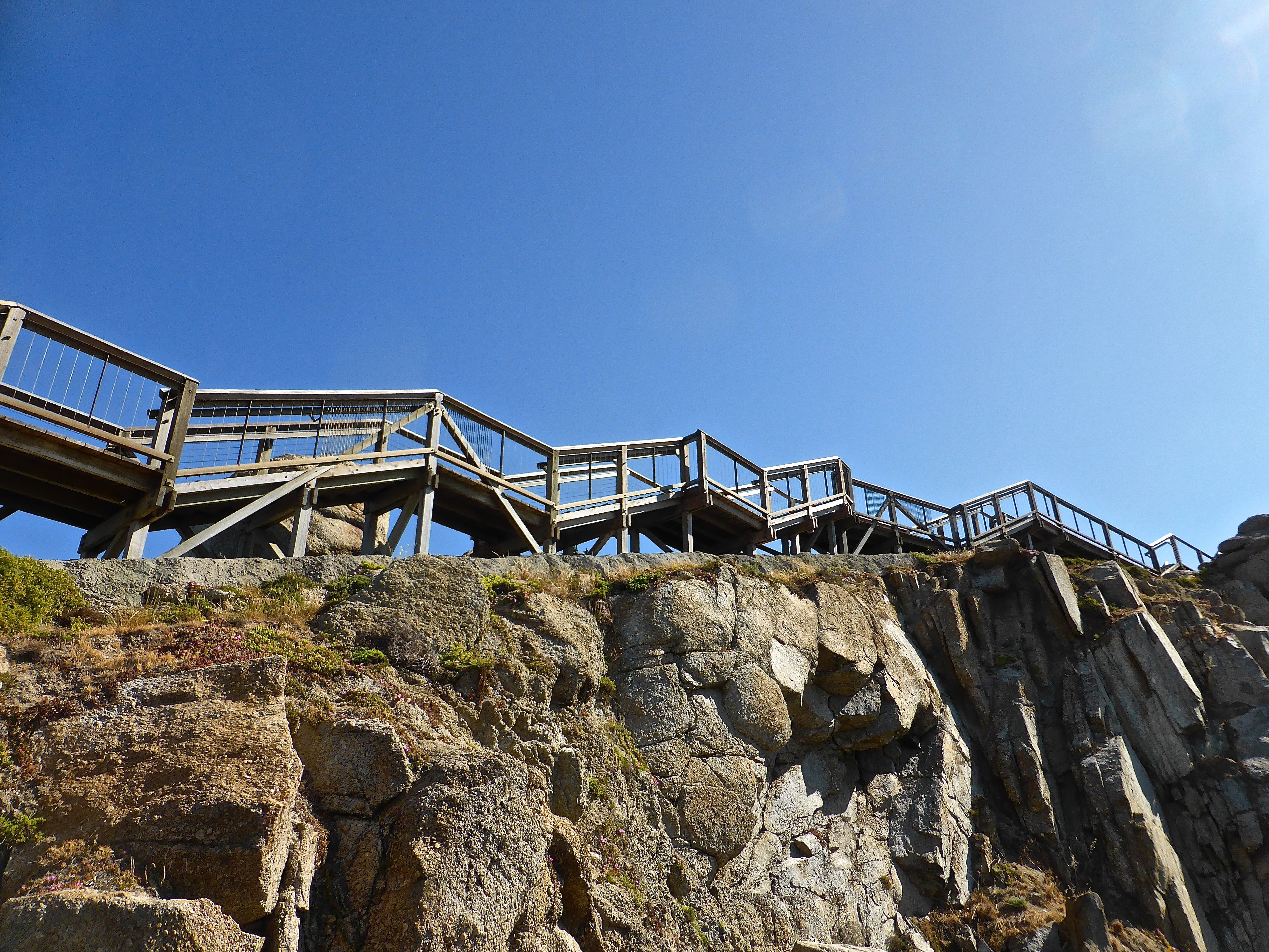 steps, day, way, no people, rock - object, 4K, rock, clear sky, outdoors, rock formation, solid, wall, stone material, stairs, staircase, built structure, HD Wallpaper