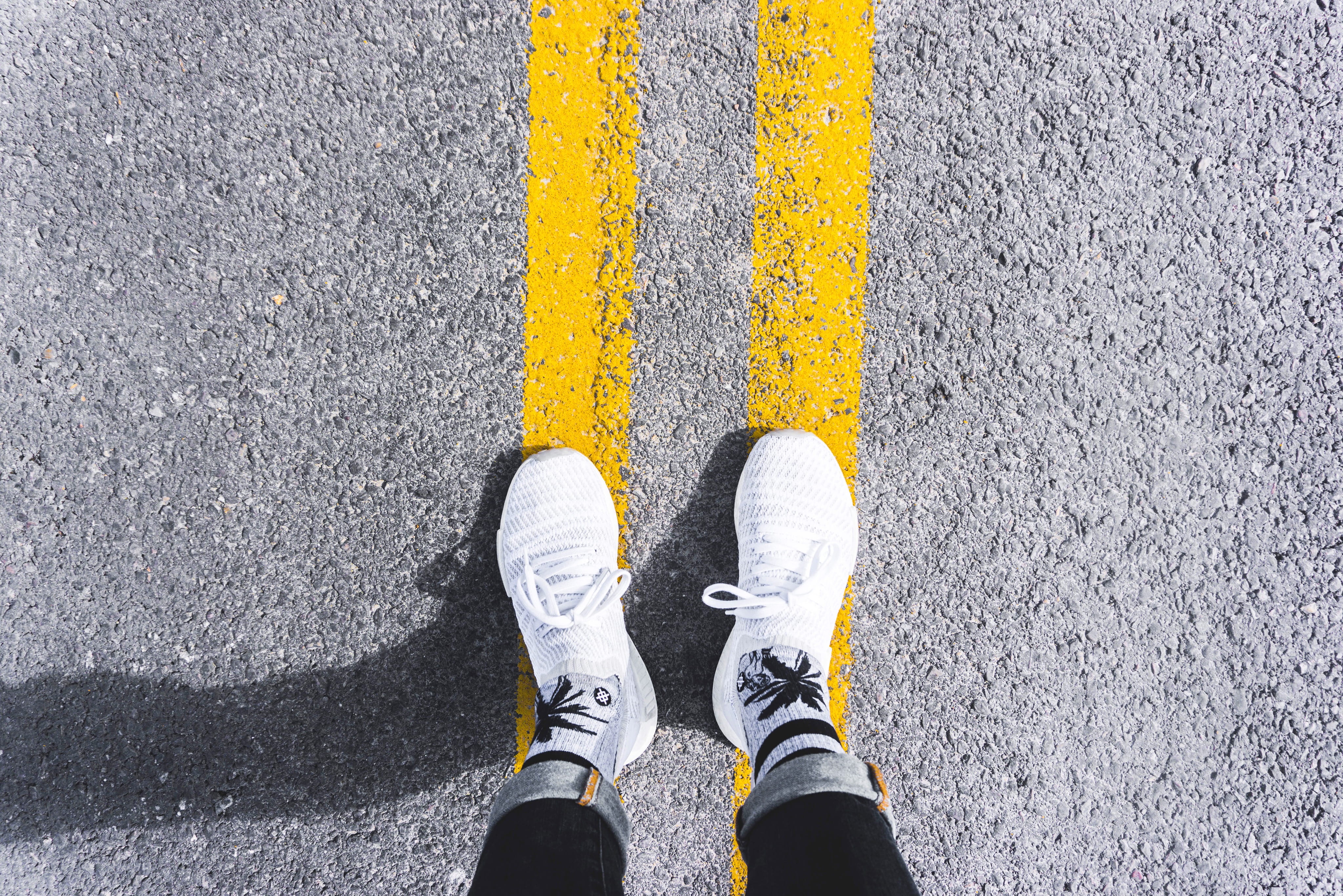 weed, line, one person, transportation, wearing, 4K, road, high, human leg, triplewhiteshoe, shadow, photography, nmd, body part, human limb, shoes, adidasstlt, HD Wallpaper
