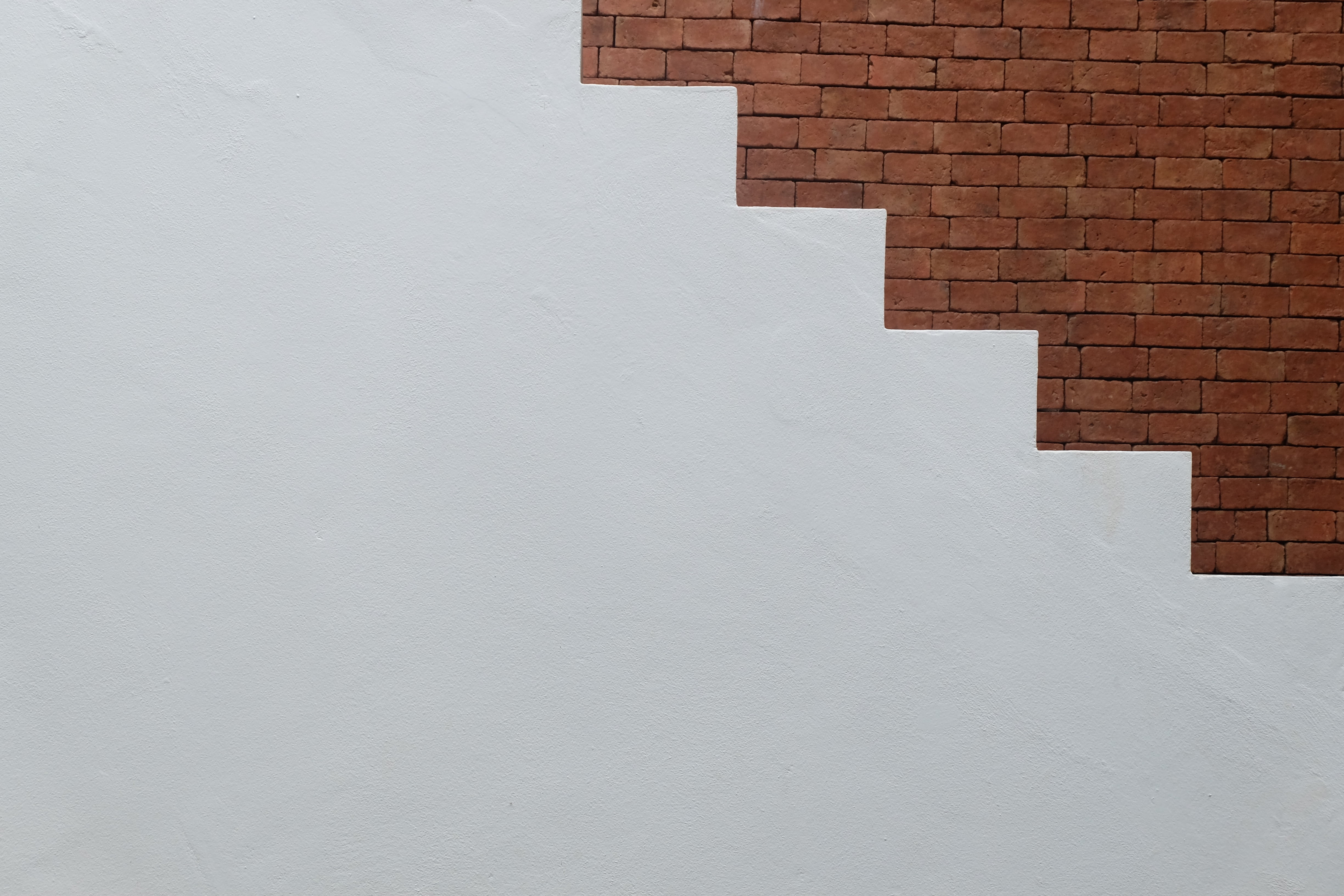 brick, contemporary, abstract, wall - Building Feature, ladder, apartment, concrete, construction, backgrounds, white, building exterior, home, white color, HD Wallpaper