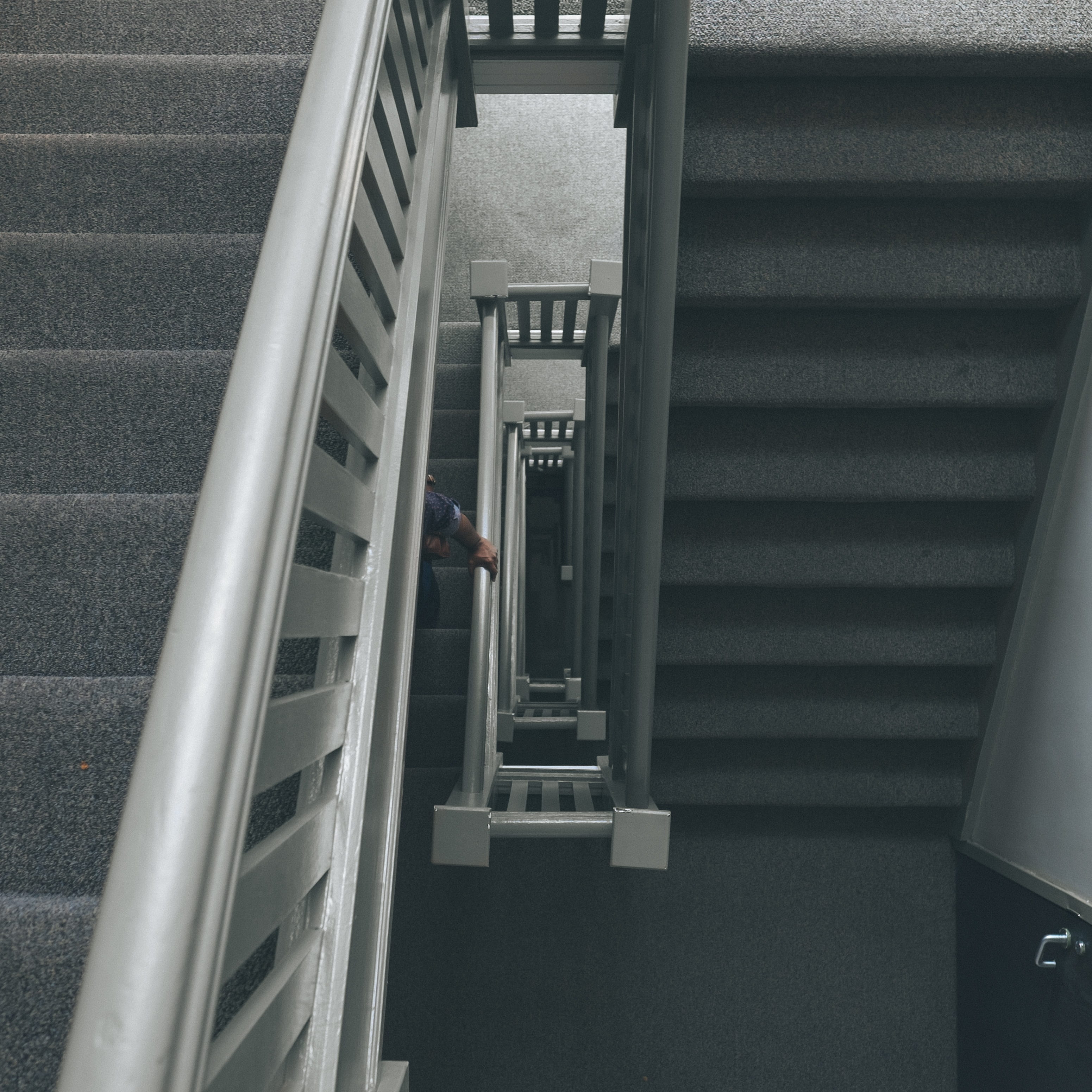 high, perspective, moving down, climb, day, building, metal, lifestyles, wooden, staircase, one person, steps, stairwell, moving up, building exterior, Phone HD Wallpaper