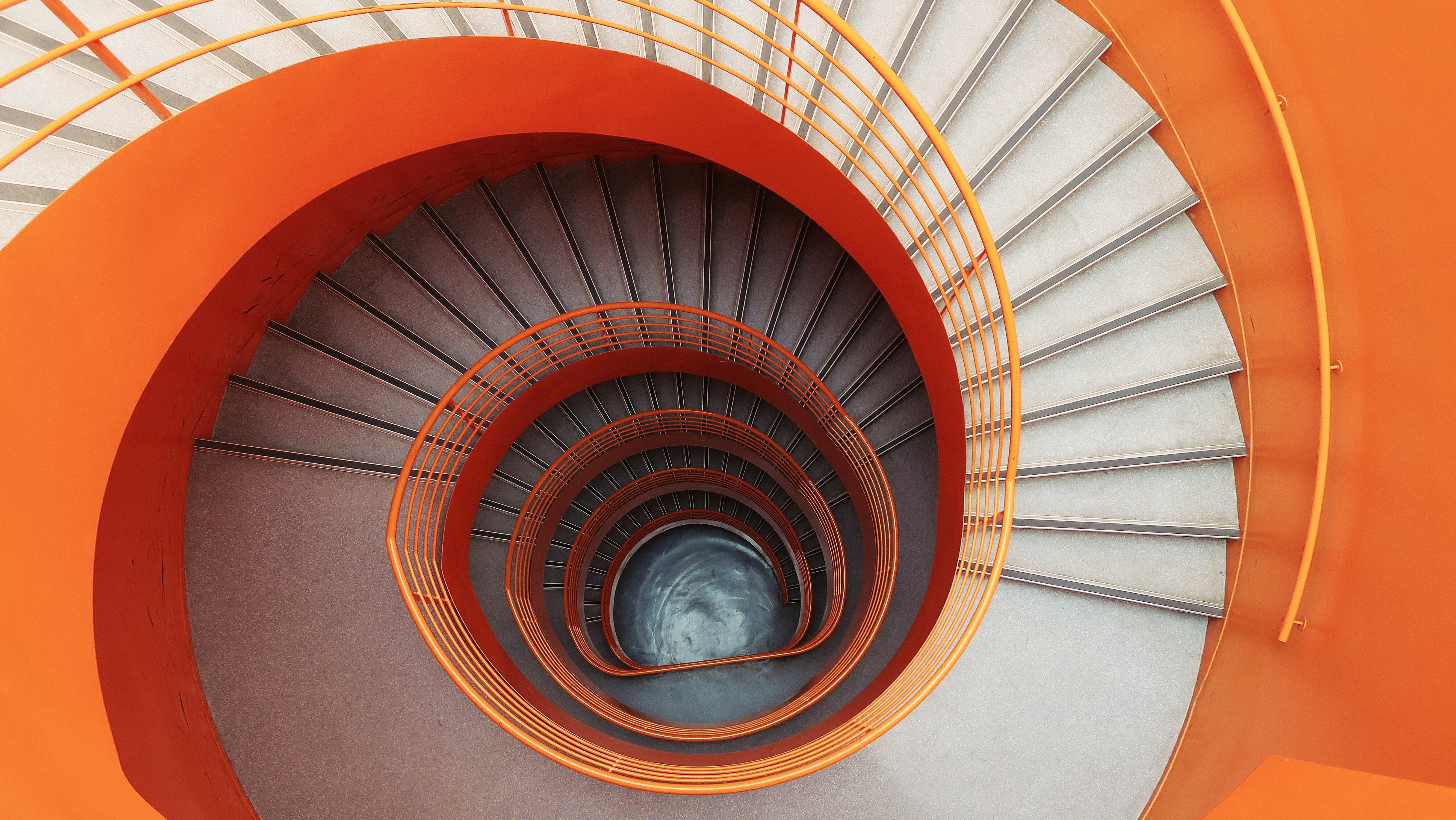 no people, step, infinity, day, empty, spiral, stairway, geometric, indoors, diminishing perspective, spiral staircase, architecture, layer, circle, steps and staircases, HD Wallpaper