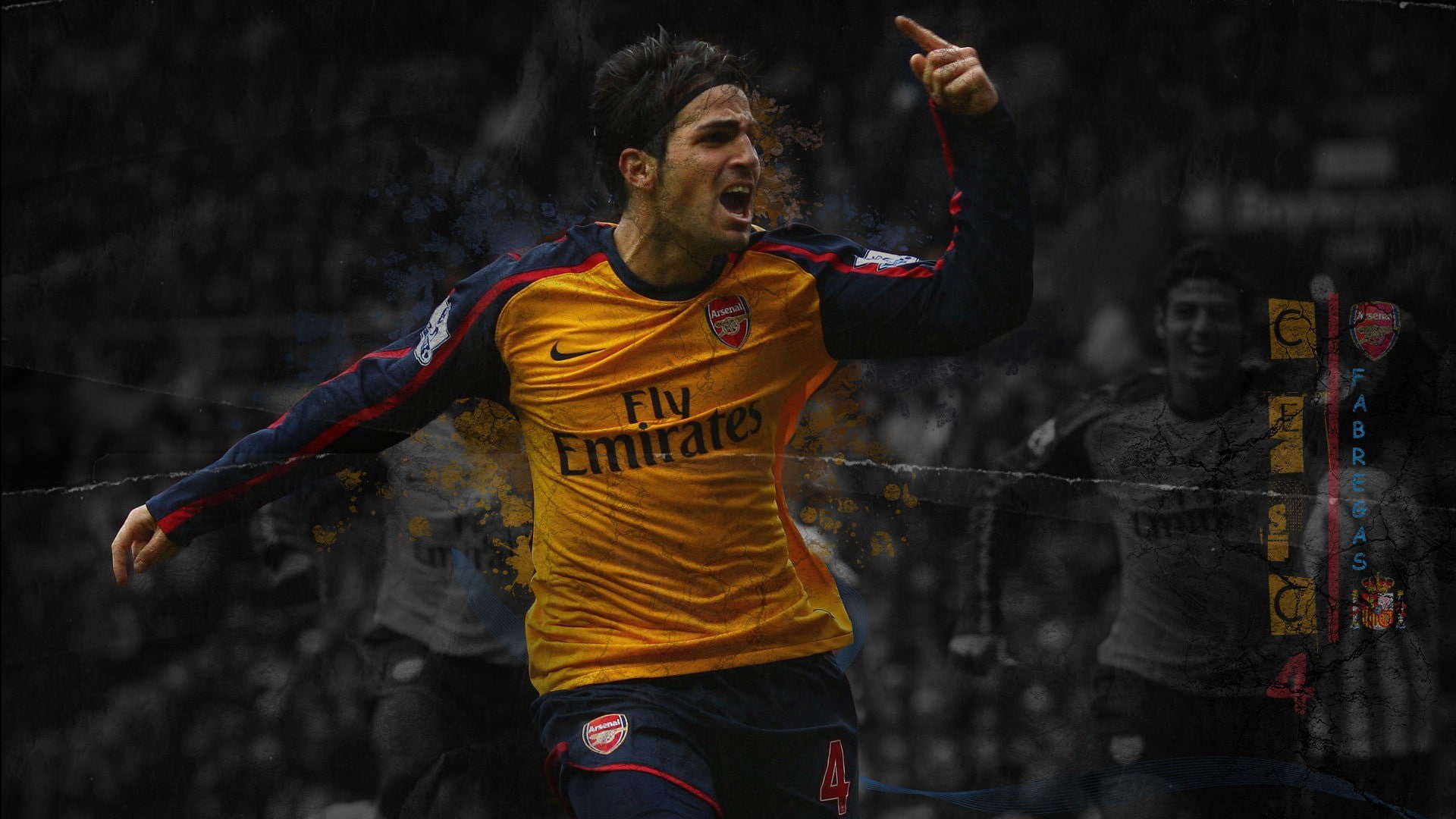 determination, wet, athlete, conflict, competition, Arsenal London, sports clothing, one person, Cesc Fabregas, aggression, adult, young adult, night, young men, HD Wallpaper