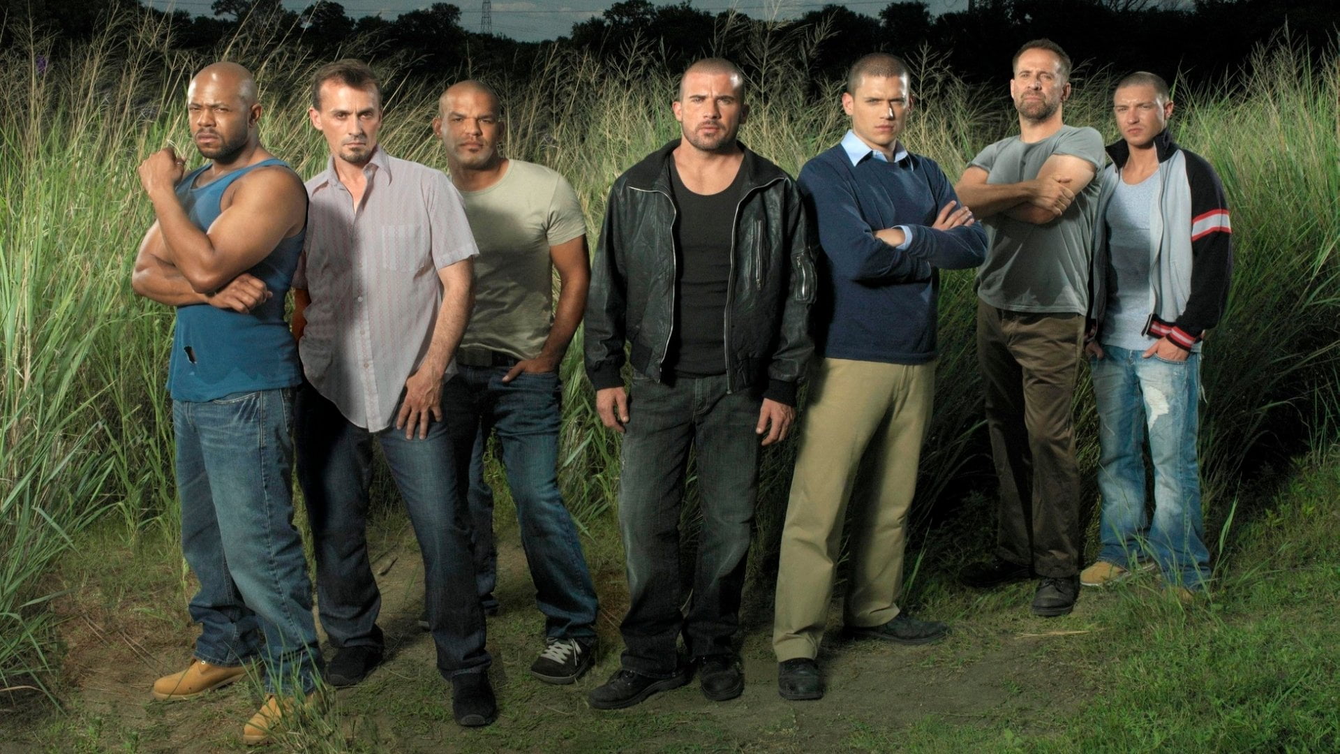 Wentworth Miller, males, jeans, adult, Fernando Sucre, front view, Prison, mid adult men, Dominic Purcell, Michael Scofield, people, group, portrait, Amaury Nolasco, HD Wallpaper