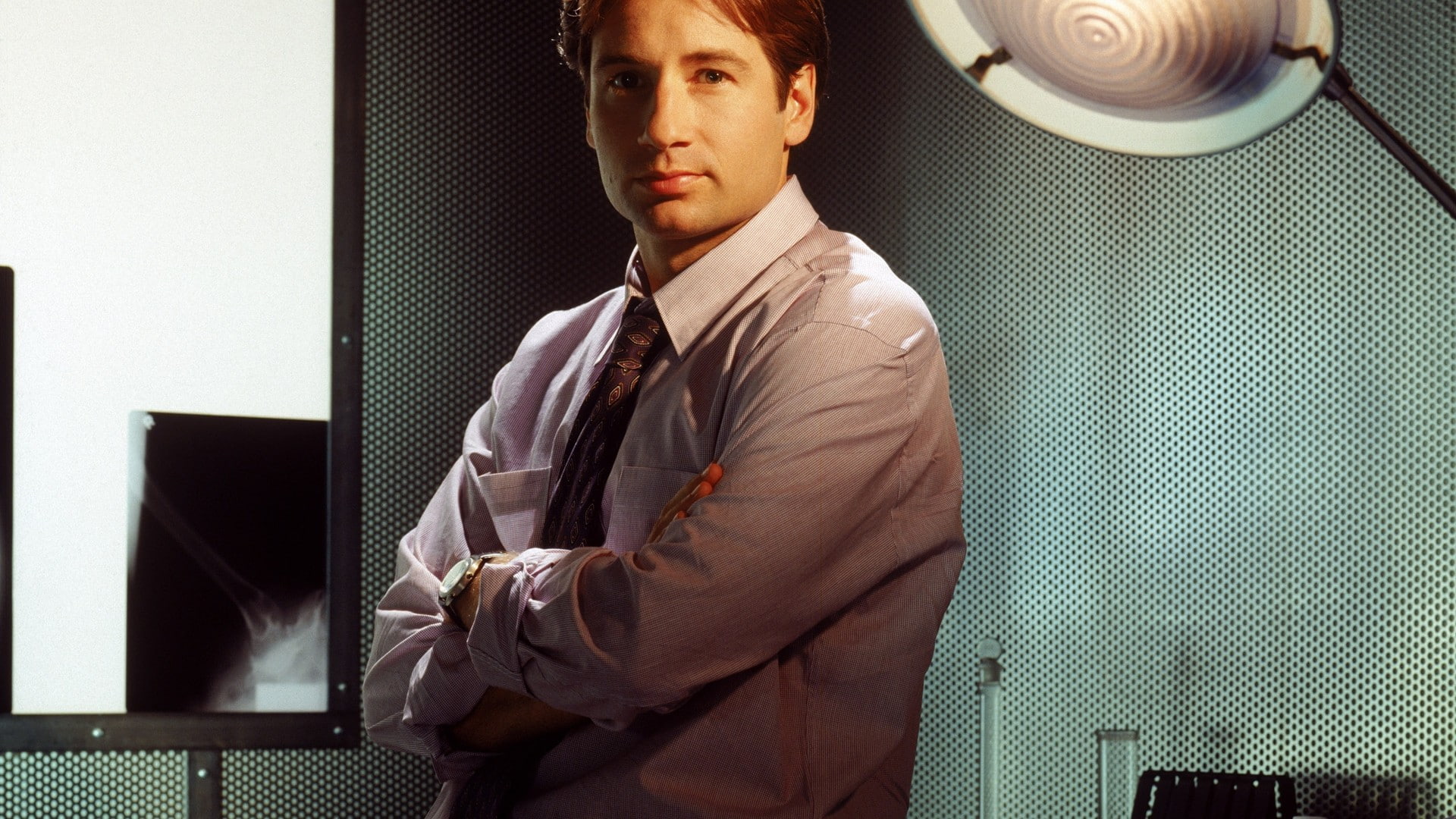 1080P, arms crossed, Fox Mulder, The X-Files, David Duchovny, HD Wallpaper