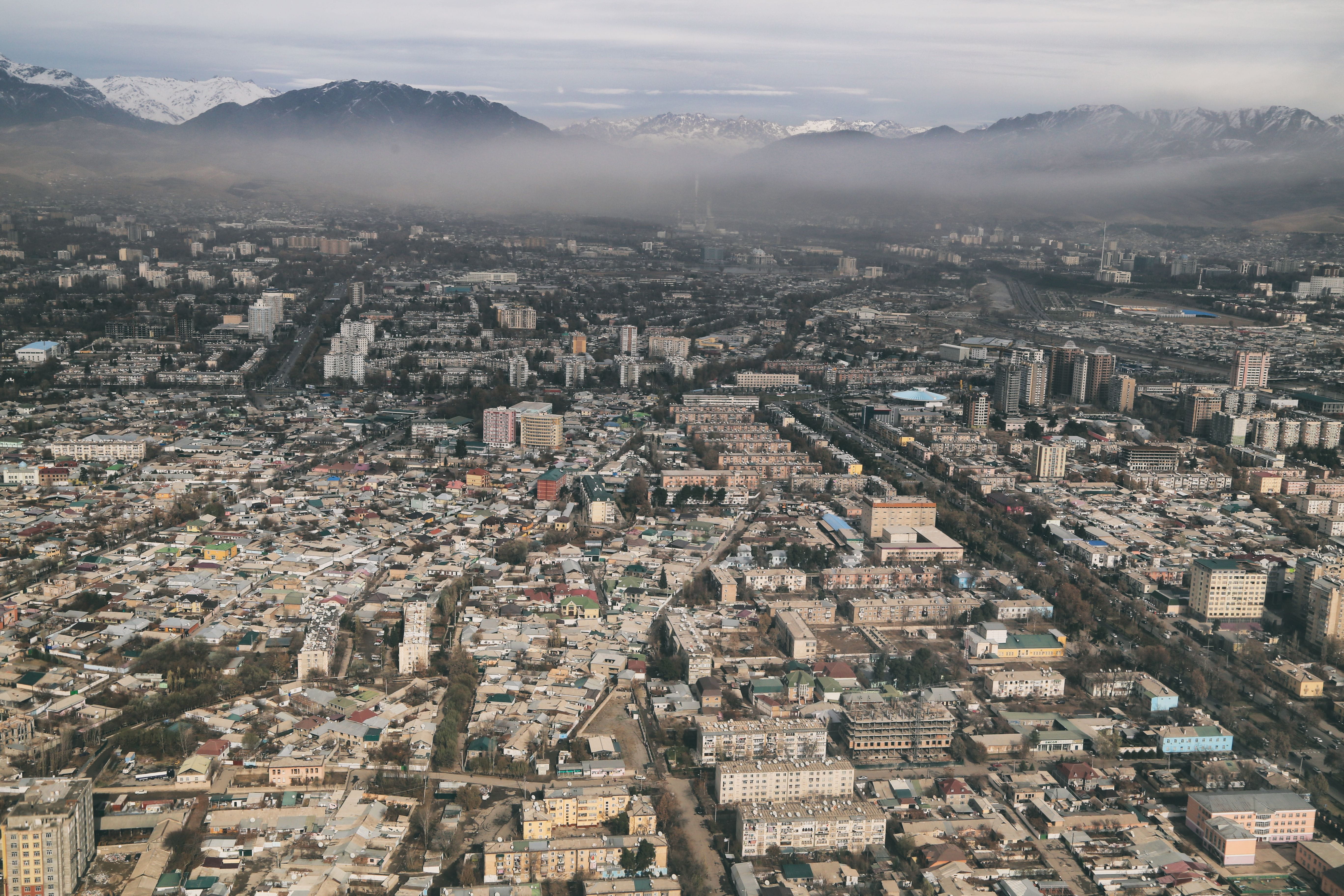 cityscape, building, skyscraper, nature, architecture, central asia, residential district, crowd, high angle view, city, outdoors, urban sprawl, from, tajikistan, HD Wallpaper