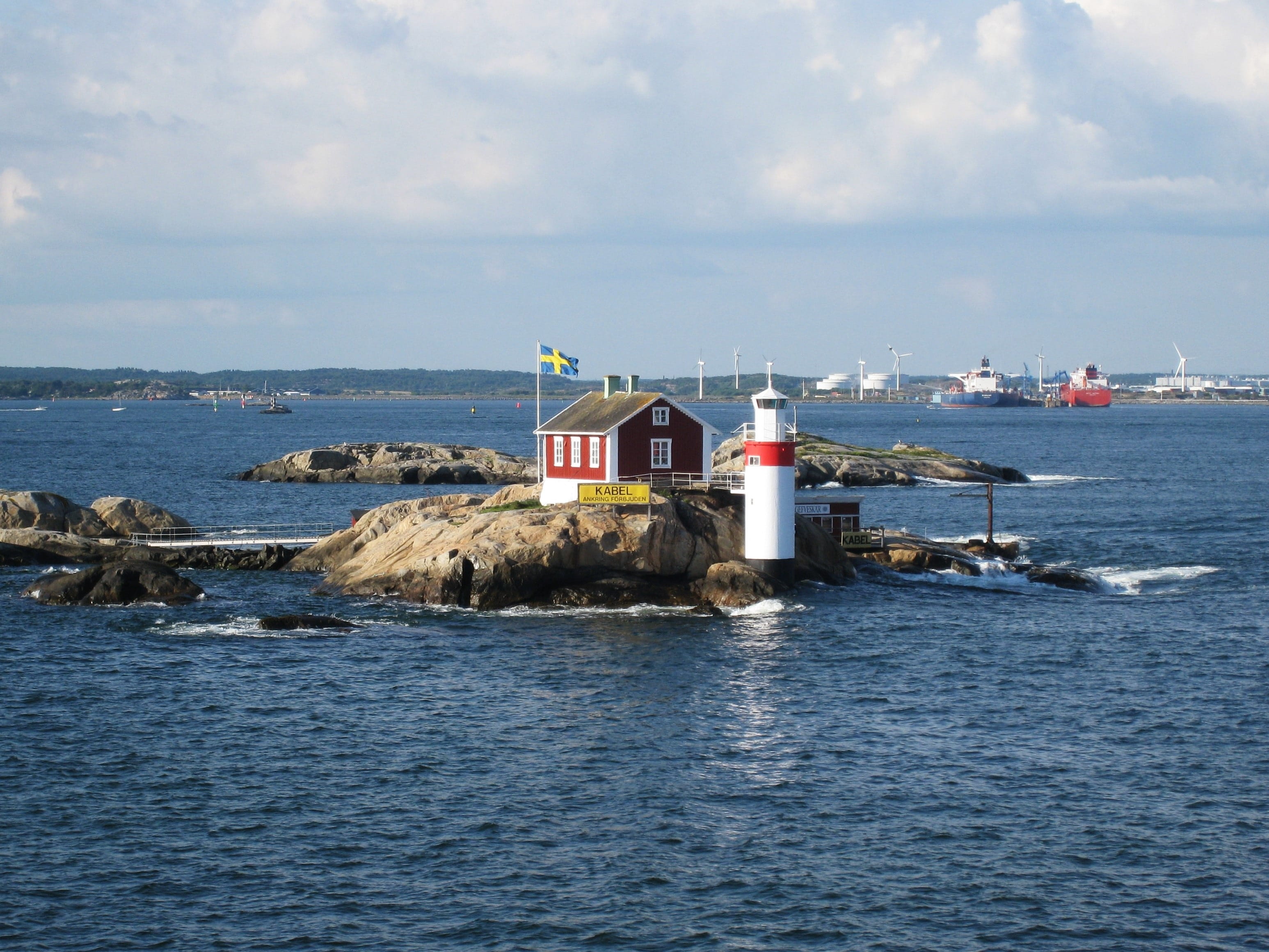 water, sea, scenics - nature, västra götaland county, sweden flag, swedish coast, white, guidance, no people, nature, beauty in nature, sweden, protection, HD Wallpaper
