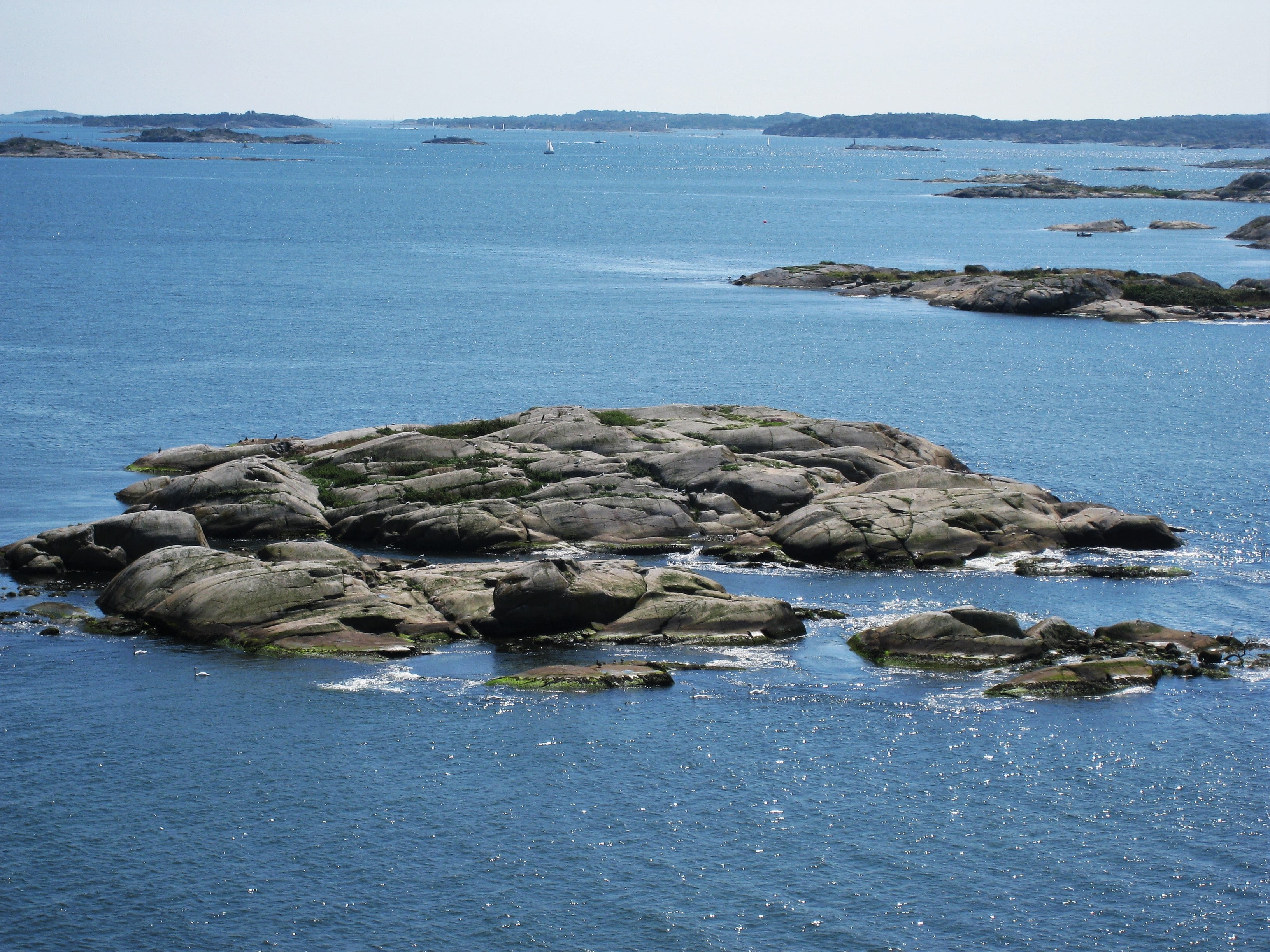 stone, non-urban scene, water, swedish, beach, day, nature, 2K, tranquility, sea, rocky coastline, gothenburg, rock formation, baltic sea, landscape, rock, HD Wallpaper
