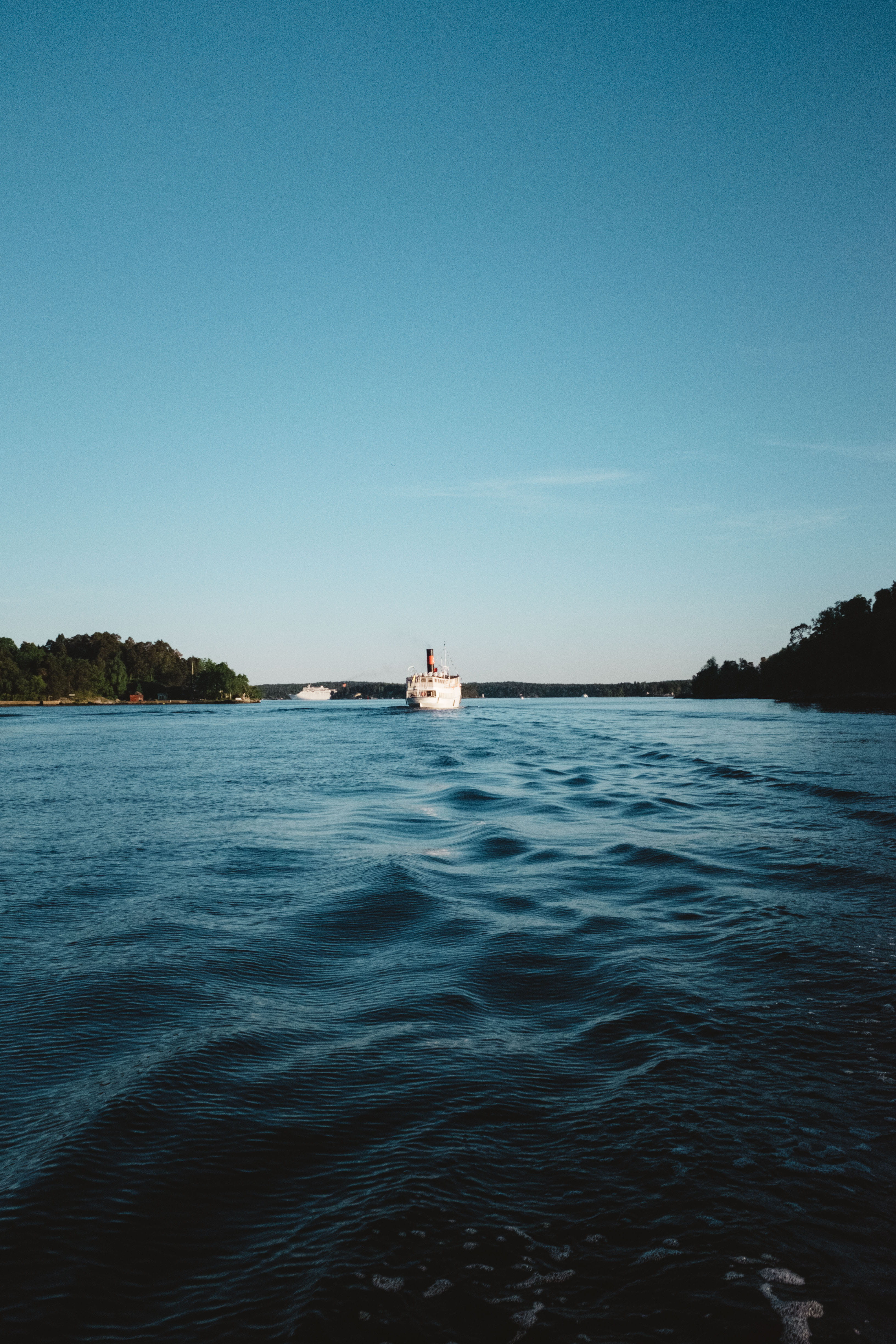 nature, scenics - nature, leisure activity, travel, outdoors, mode of transportation, real people, beauty in nature, copy space, 4K, stockholm, vaxholm, Phone HD Wallpaper