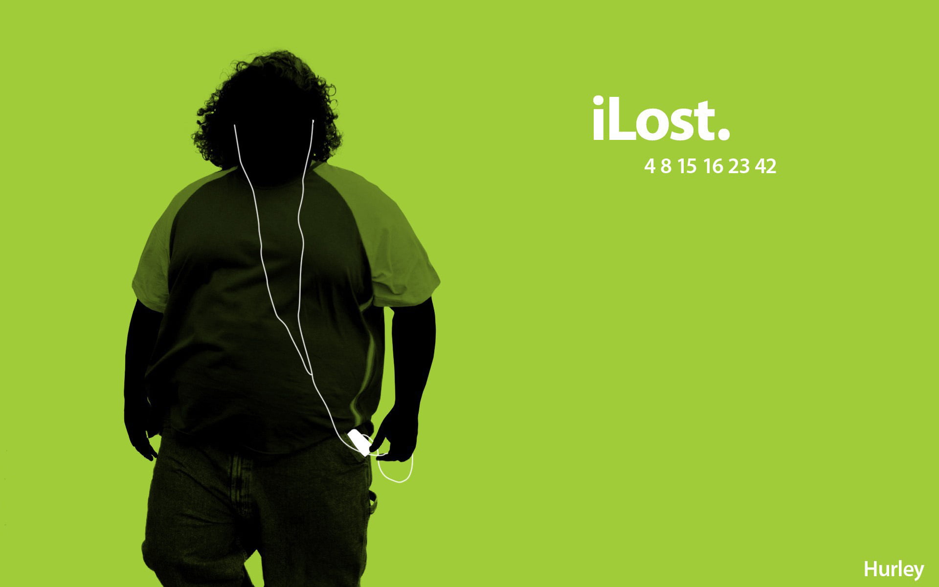 headphones, adult, the inscription, listening, lifestyles, technology, iPod, Hurley, one person, overlay, figures, background, green, communication, ilost, HD Wallpaper