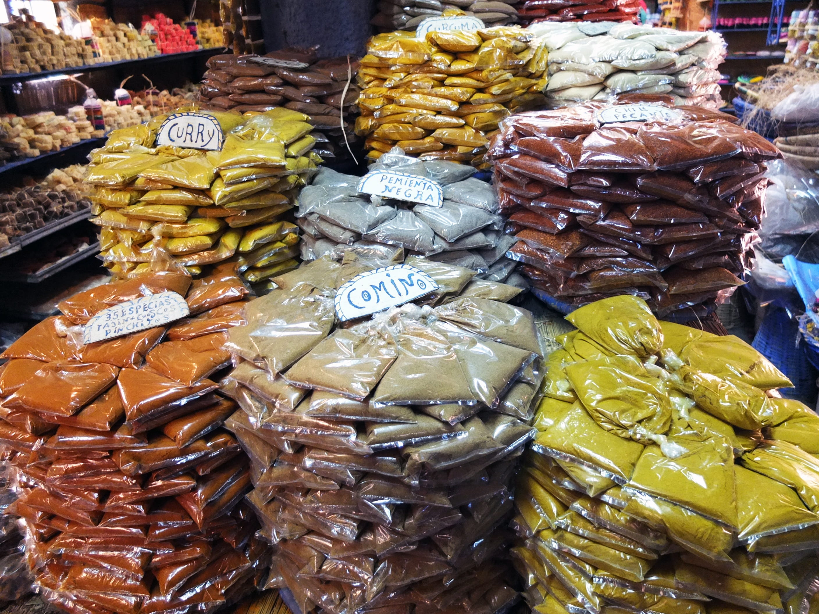 moroccan, abundance, choice, powder, large group of objects, medina, retail, wellbeing, sale, cuisine, food, Spices, store, cooking, marrakech, stall, variation, HD Wallpaper
