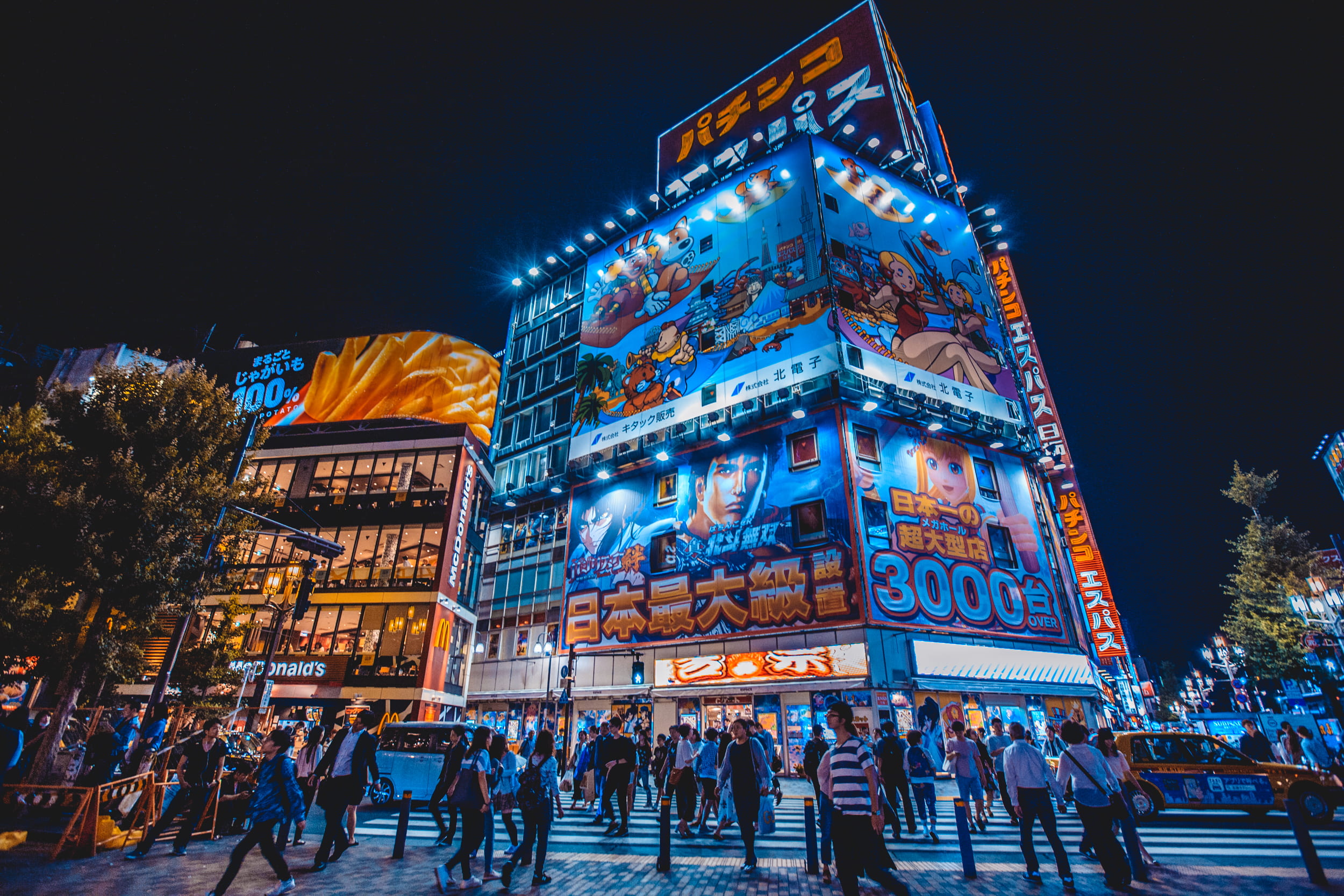 near, real people, road, night, large group of people, outdoors, street, city, architecture, illuminated, time, travel destinations, people, building exterior, HD Wallpaper