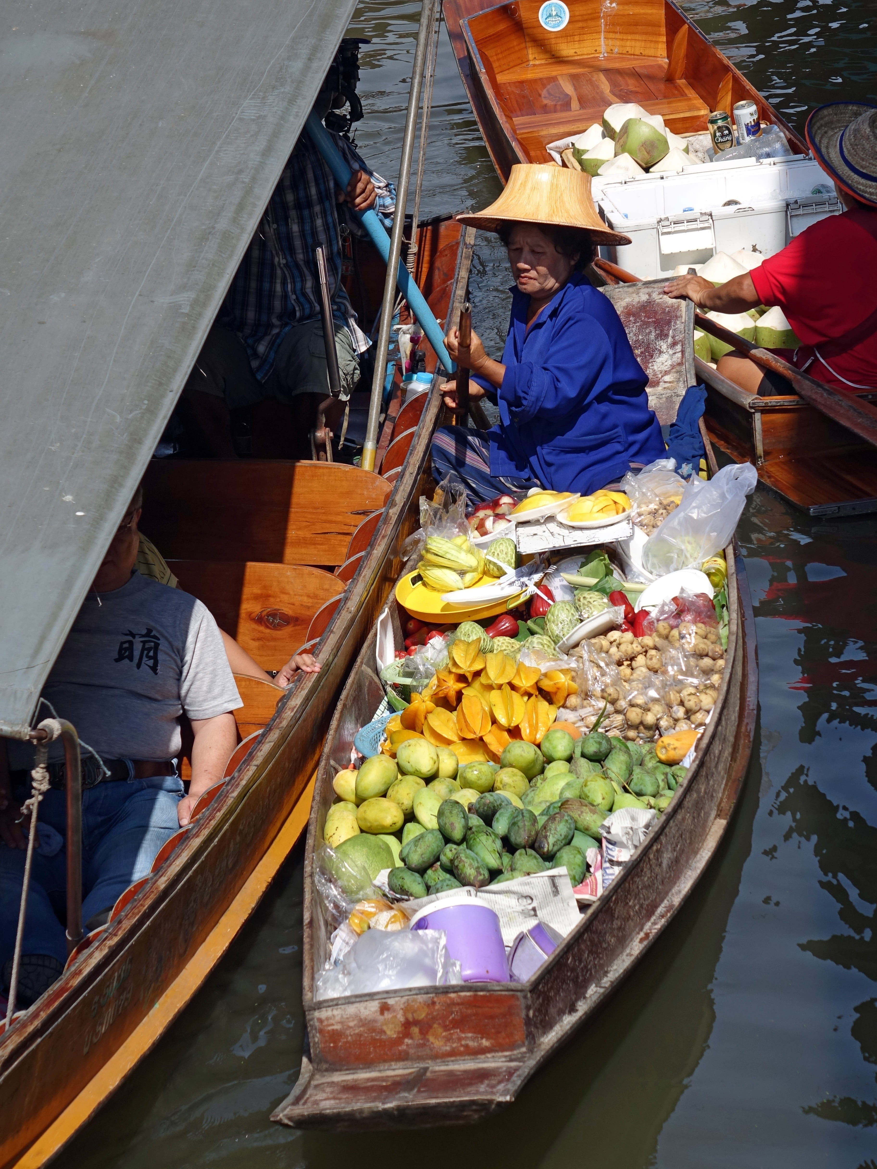 small business, colorful, market, wooden, market vendor, traditional, buying, river, travel, marketplace, outdoor, full, thailand, selling, choice, floating, Phone HD Wallpaper