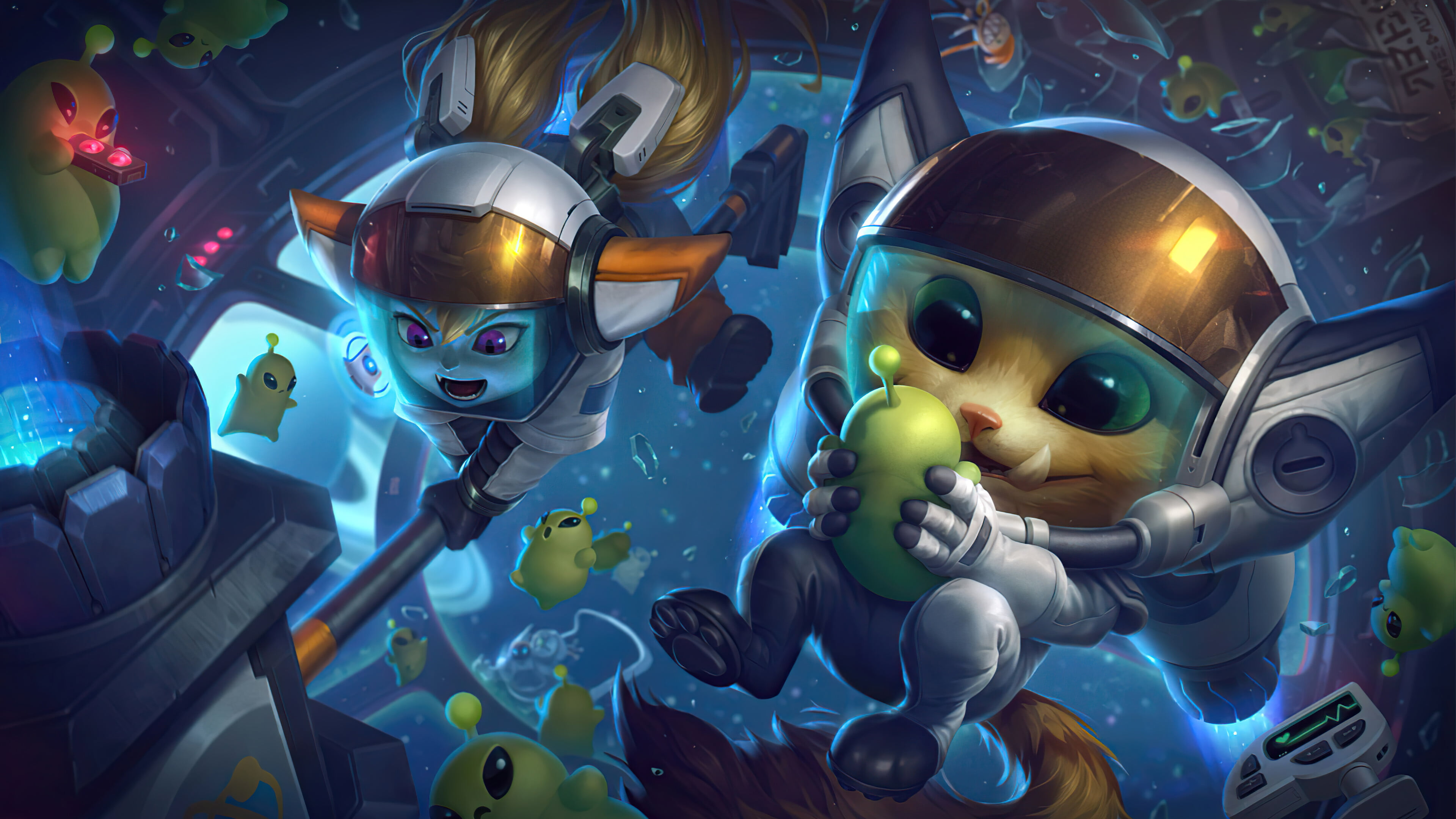 Poppy (League of Legends), space, Alien (movie), Riot Games, galaxy, Poppy ( league of legends ), League of Legends, Gnar, 4K, astronaut, HD Wallpaper